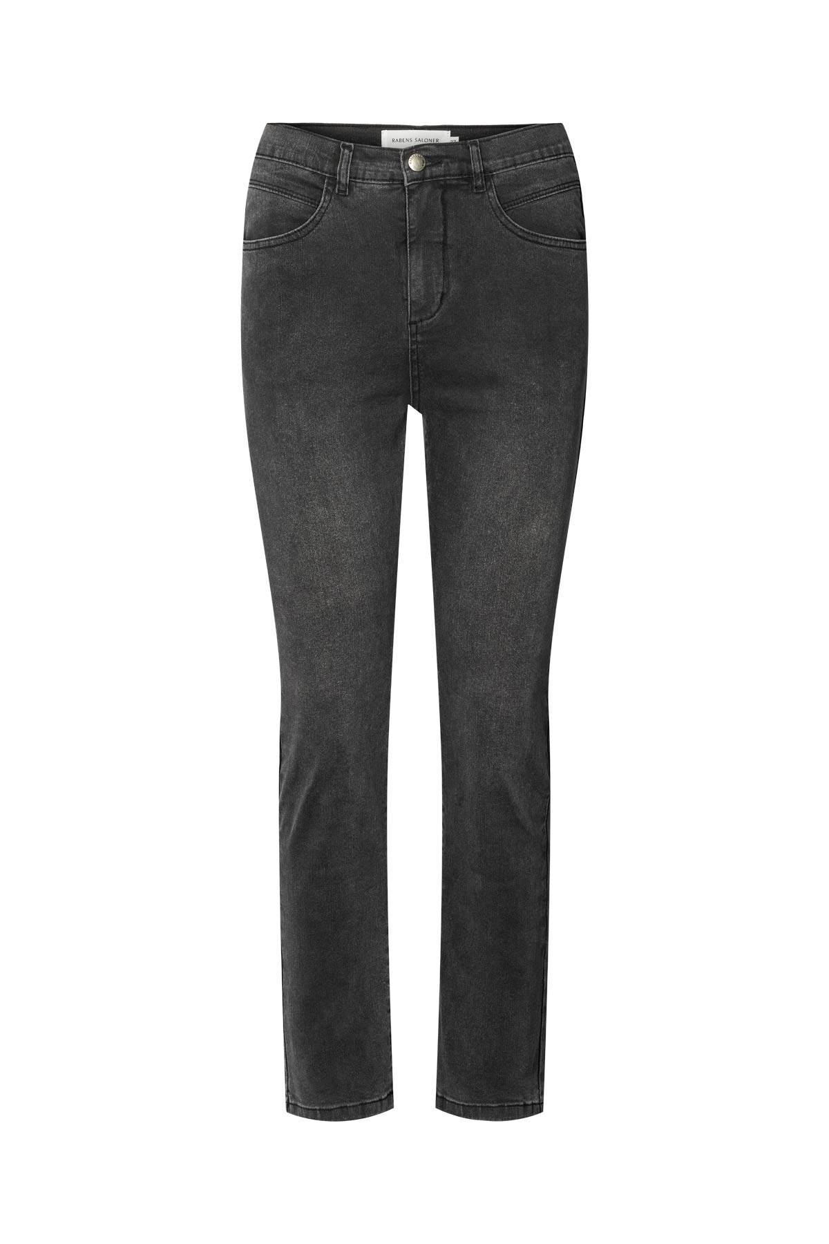 Felicia - Denim stretch skinny cropped pants I Washed black denim Washed black denim 25 6 - Rabens Saloner - DK