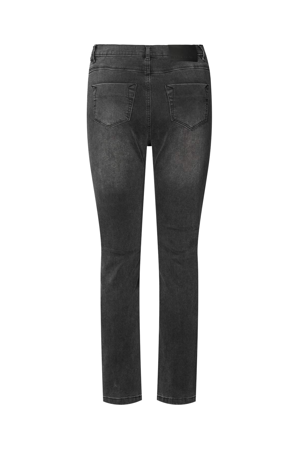 Felicia - Denim stretch skinny cropped pants I Washed black denim 7 - Rabens Saloner - DK