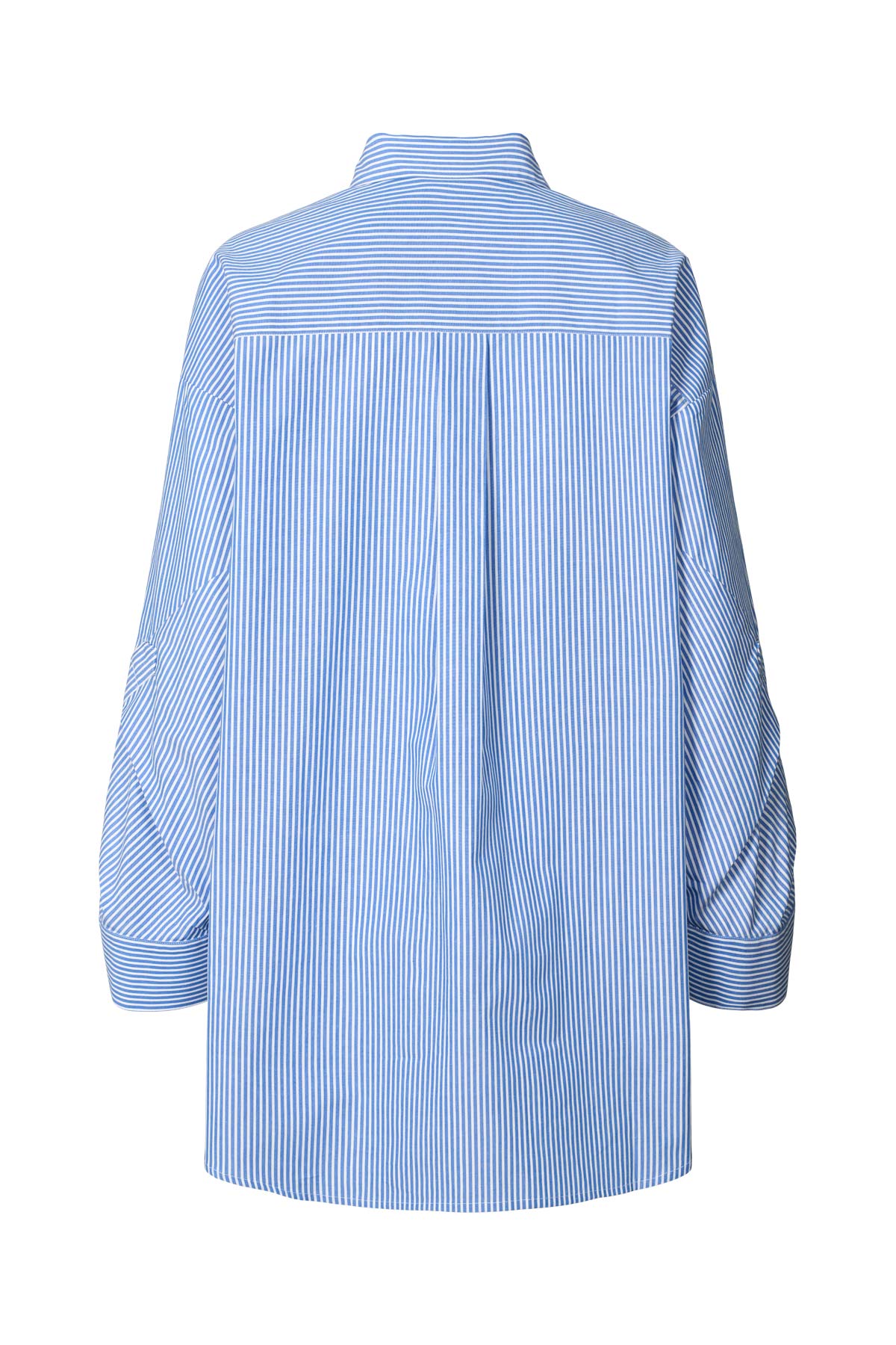 Bobbies - Quilt stripe oversize shirt I Blue white stripe 8 - Rabens Saloner - DK