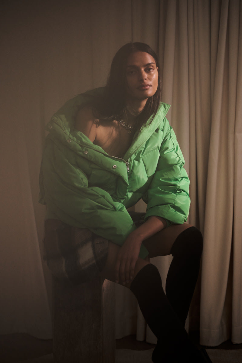 Olympia - Jumbo check short skirt I Brown check 10 - Rabens Saloner - DK