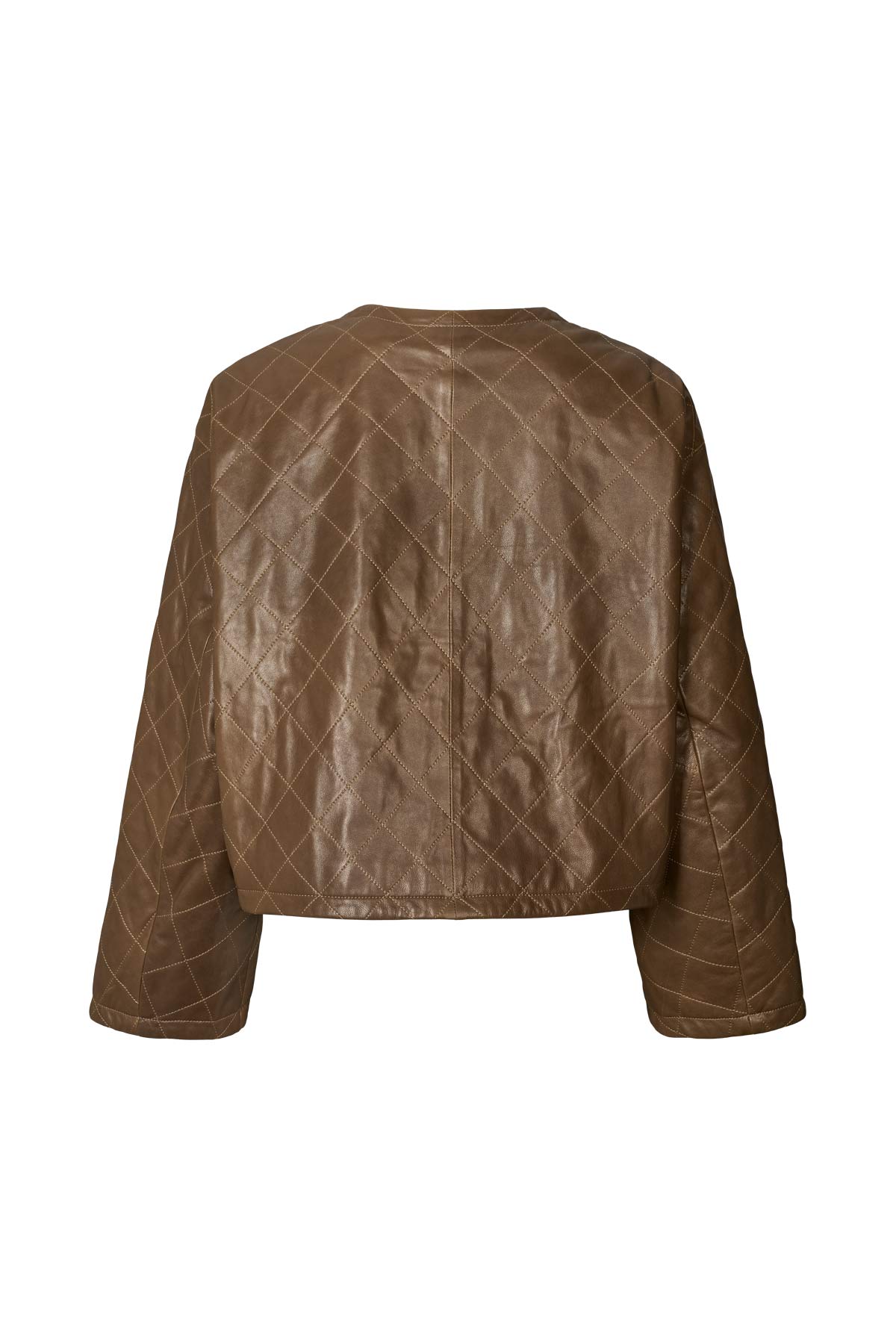 Berra - Quilted leather jacket I Olive 9 - Rabens Saloner - DK