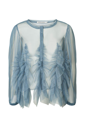 Gida - Frilly tulle shirt I Dusty blue