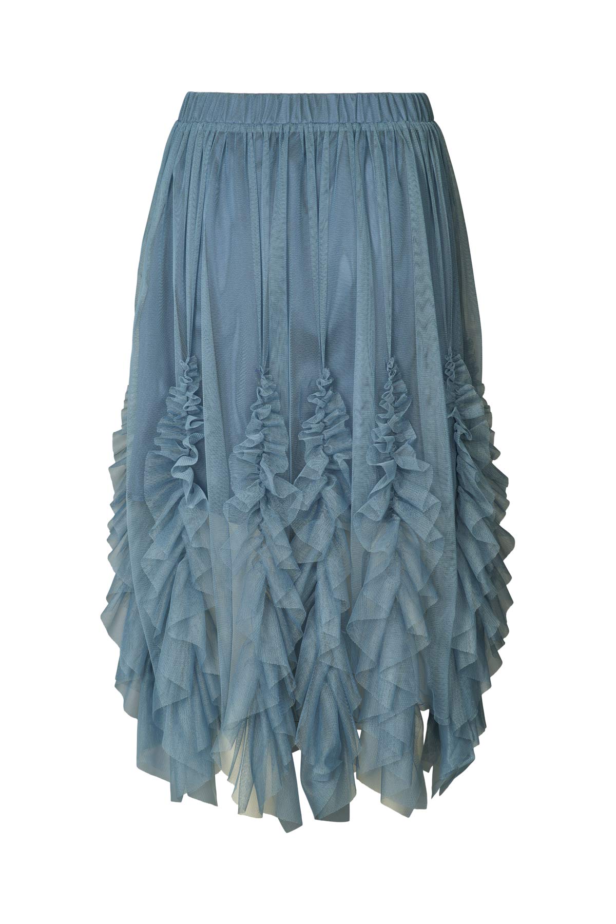 Glenda - Frilly tulle skirt I Dusty blue 2 - Rabens Saloner - DK