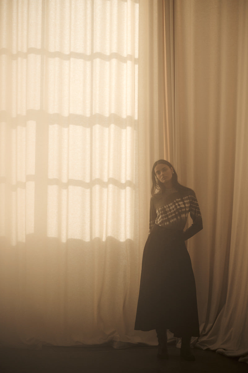 Xenia - Frequency long sleeve t-shirt I Dry mocca combo 7 - Rabens Saloner - DK