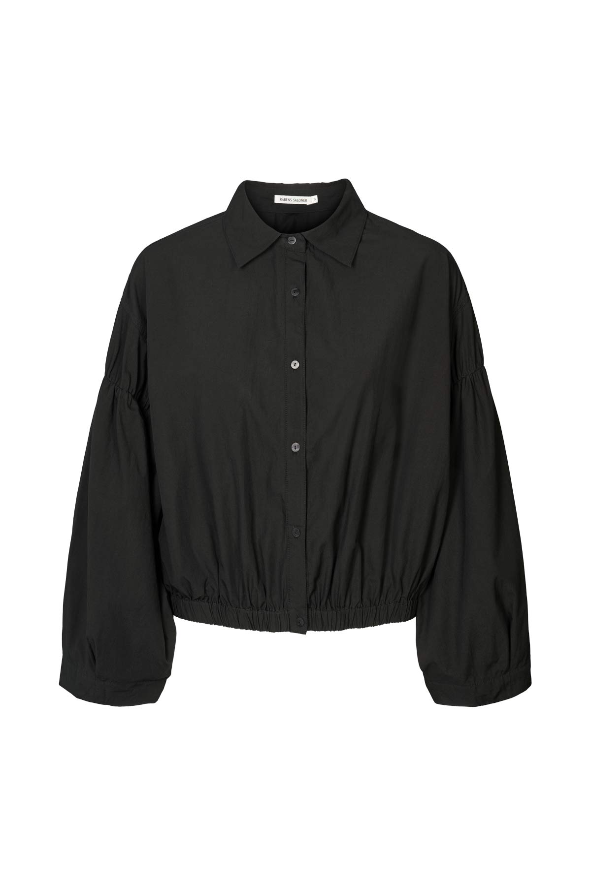 Poplin shirt box pleat sleeve - Veda I Black