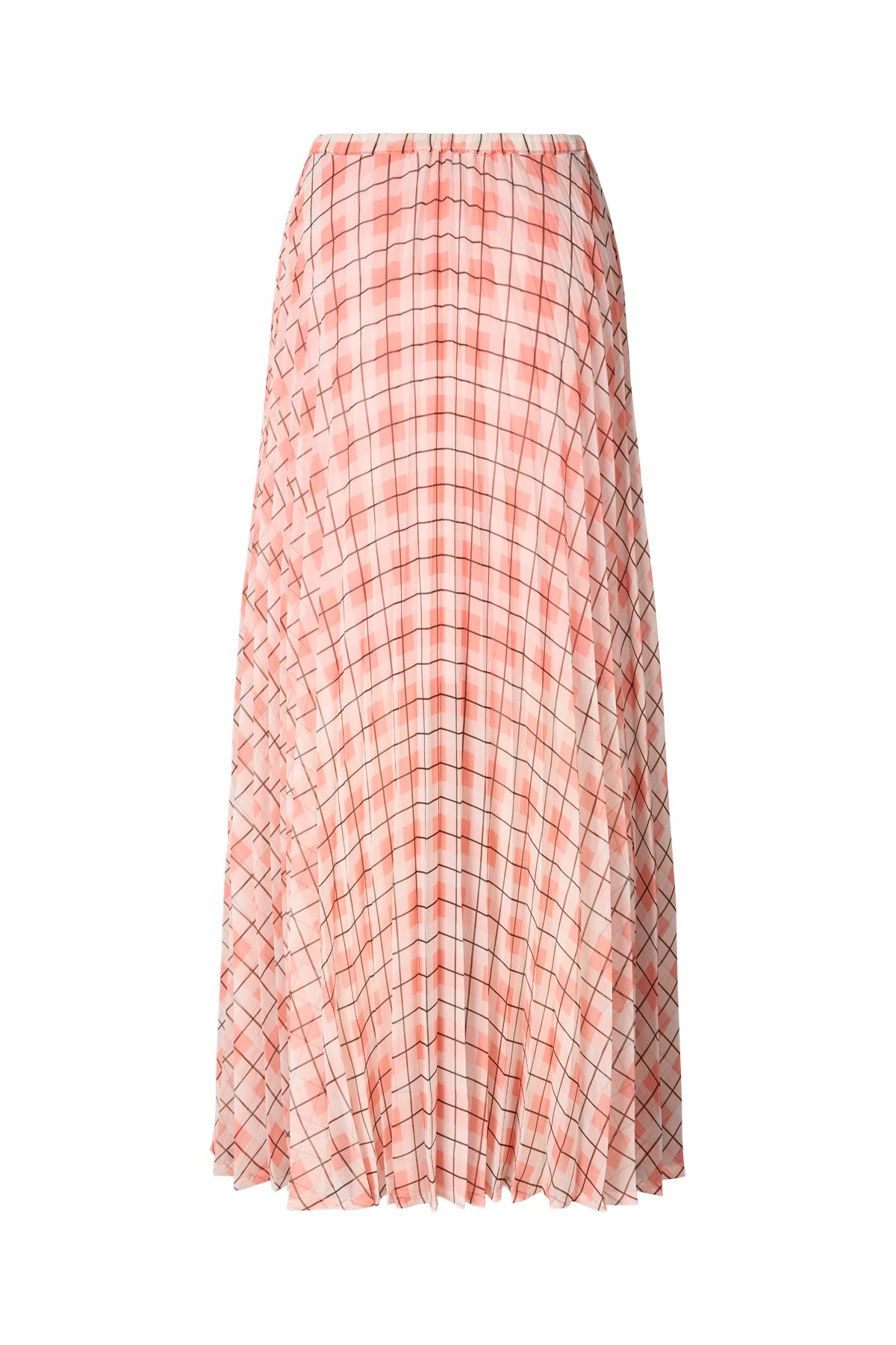 Saki - Transparent check skirt I Mandarin pleat 4 - Rabens Saloner - DK