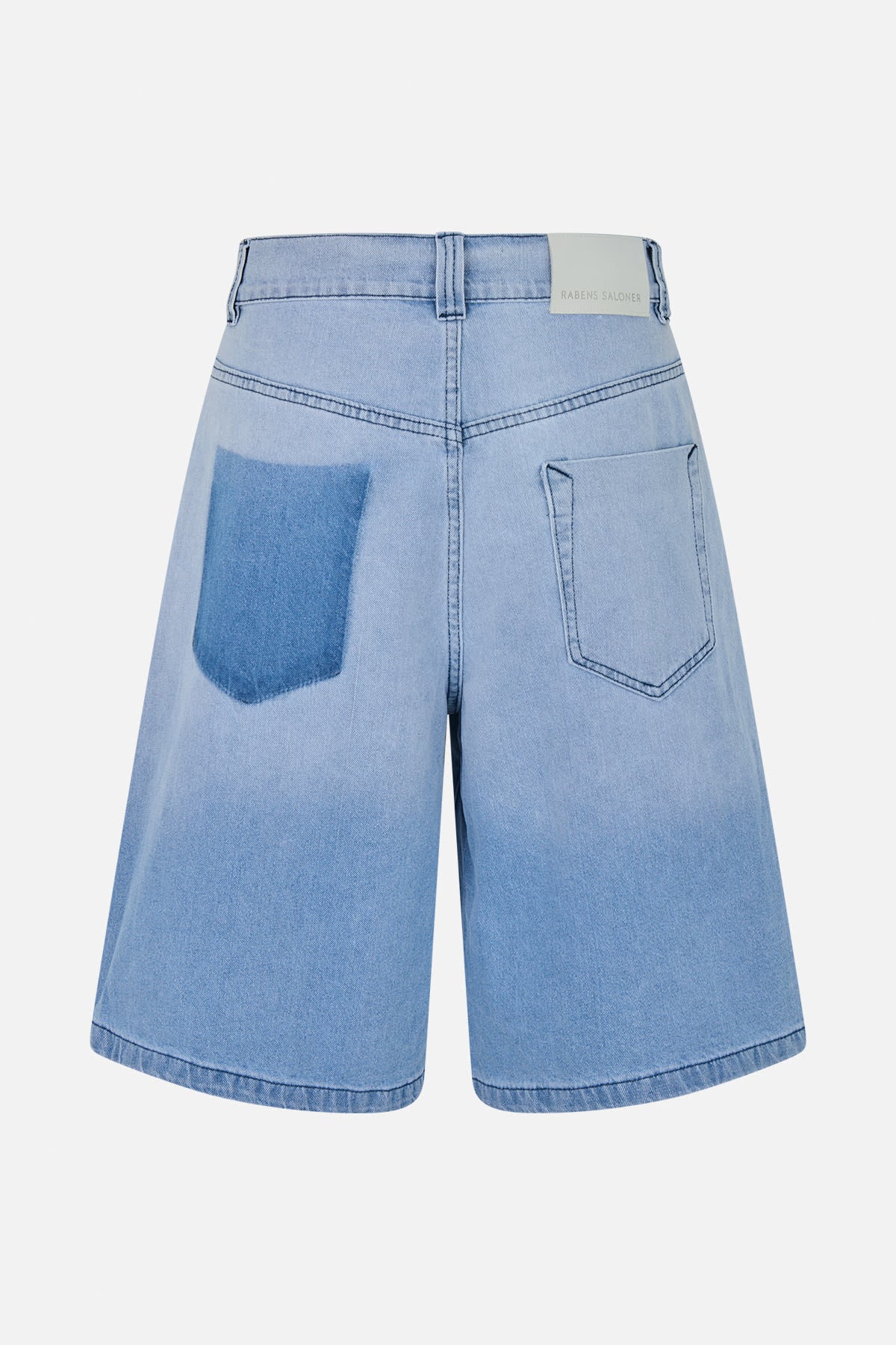 Raha - Light denim wide shorts I Light washed denim 7 - Rabens Saloner - DK