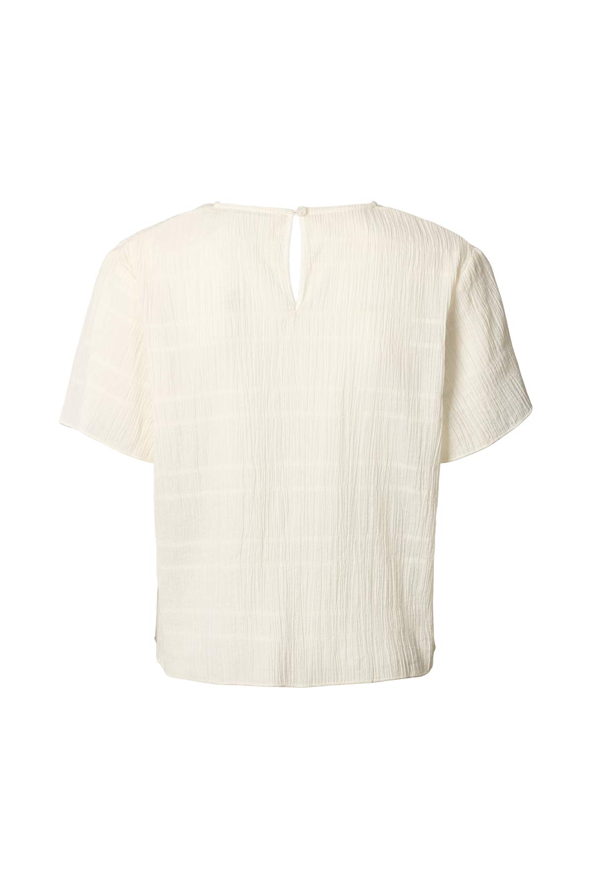 Manar - Irregular smocking T-shirt I Chalk 3 - Rabens Saloner - DK