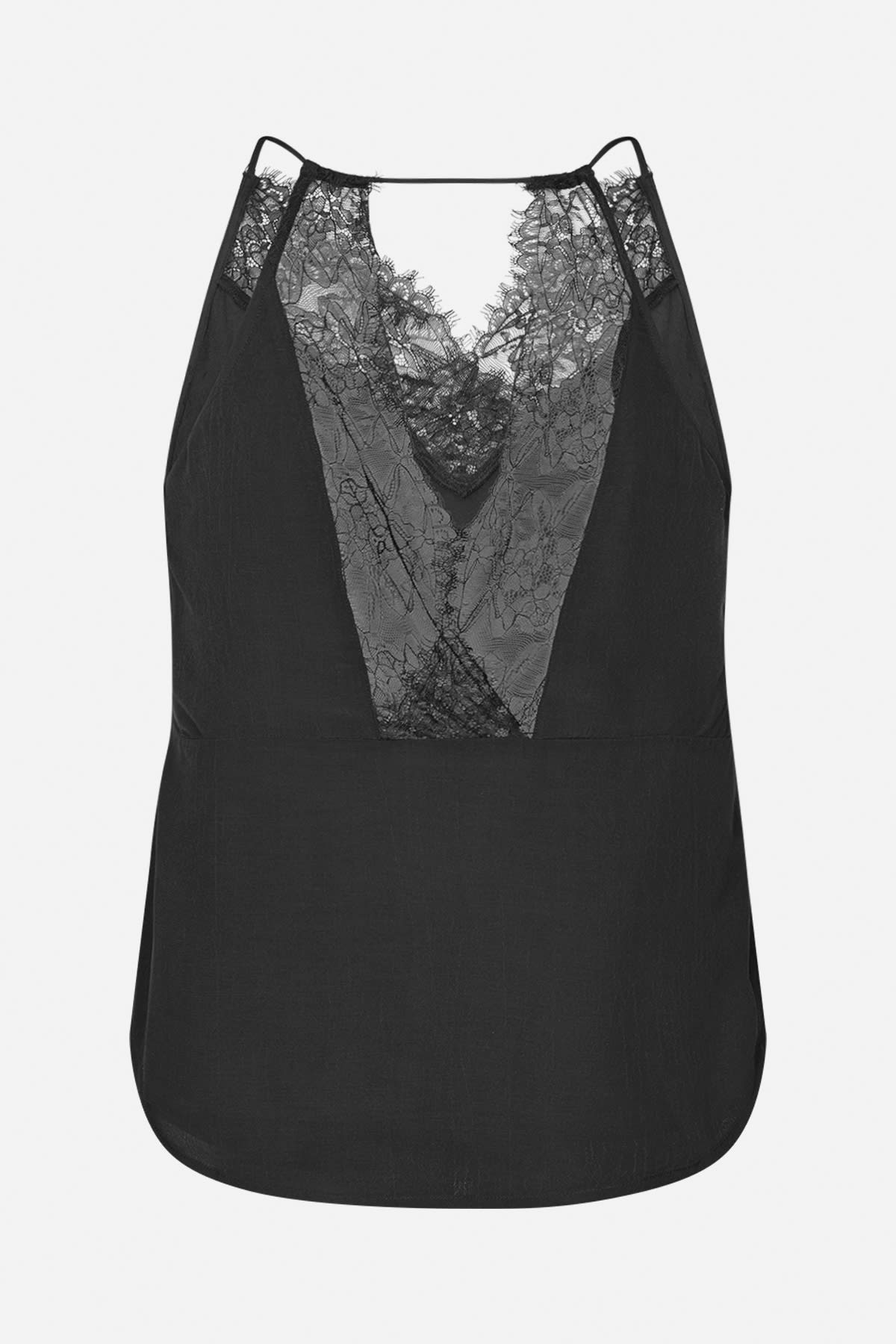 Jodie - Sheer lace camisole I Faded black 2 - Rabens Saloner - DK