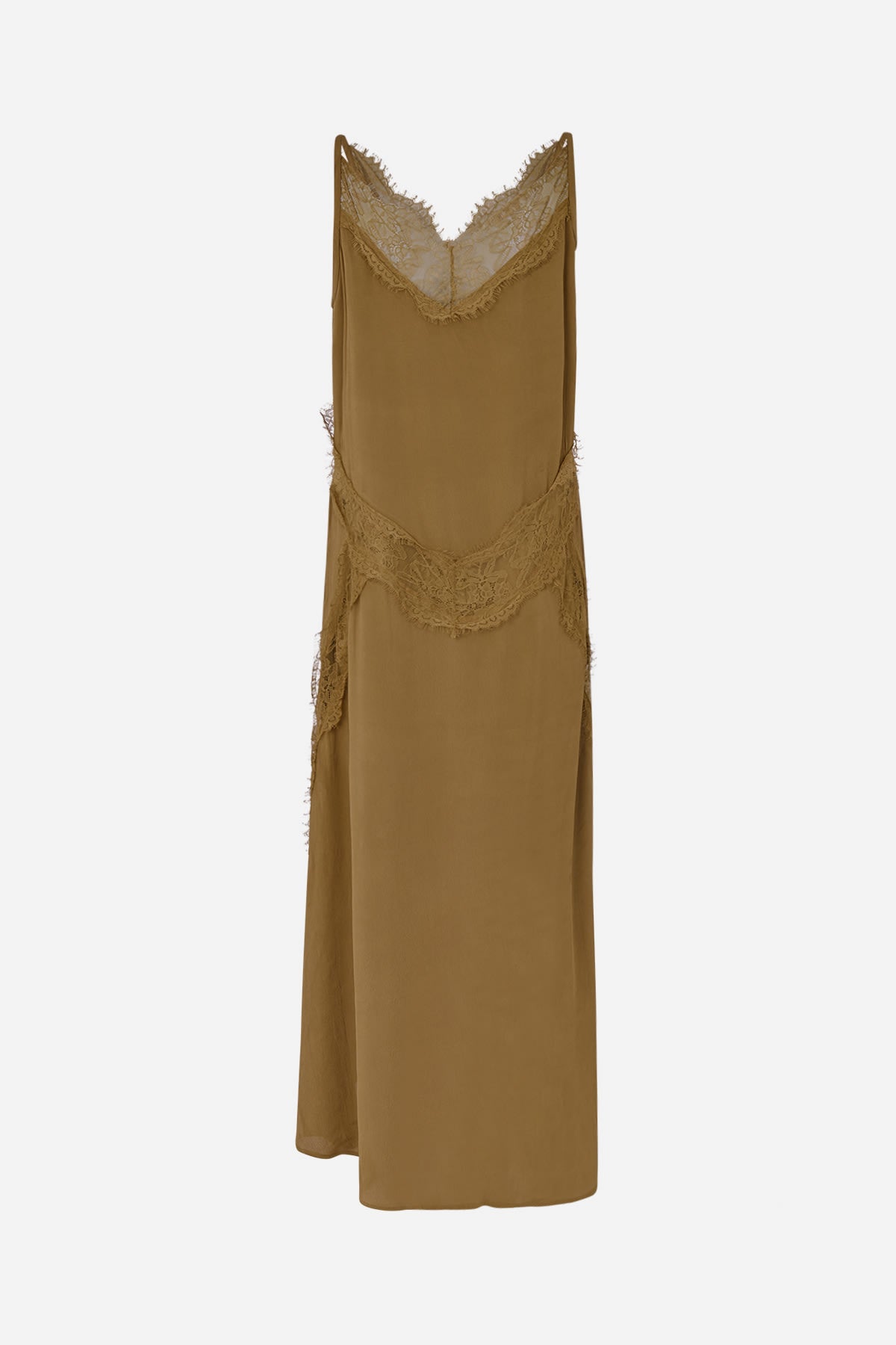 Lilou - Sheer lace panelled dress I Hazelnut 6 - Rabens Saloner - DK