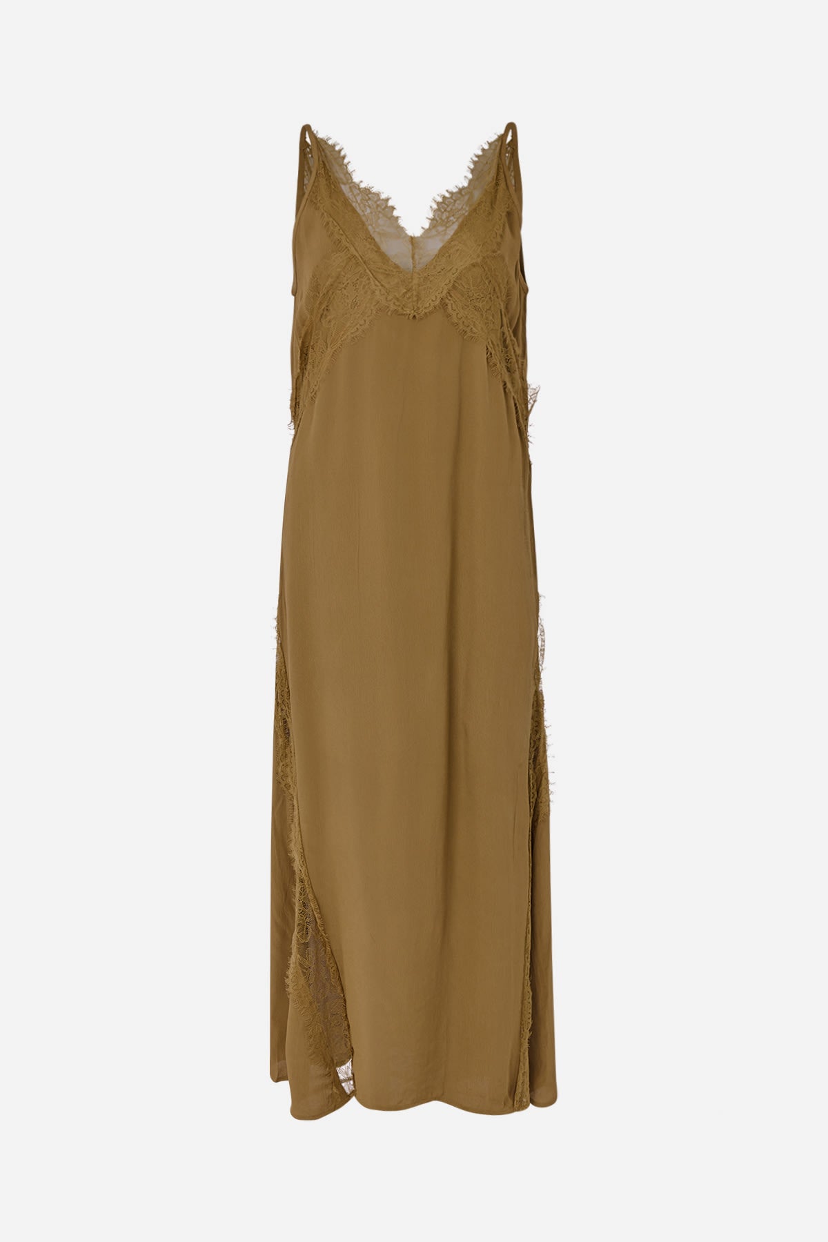 Lilou - Sheer lace panelled dress I Hazelnut 5 - Rabens Saloner - DK