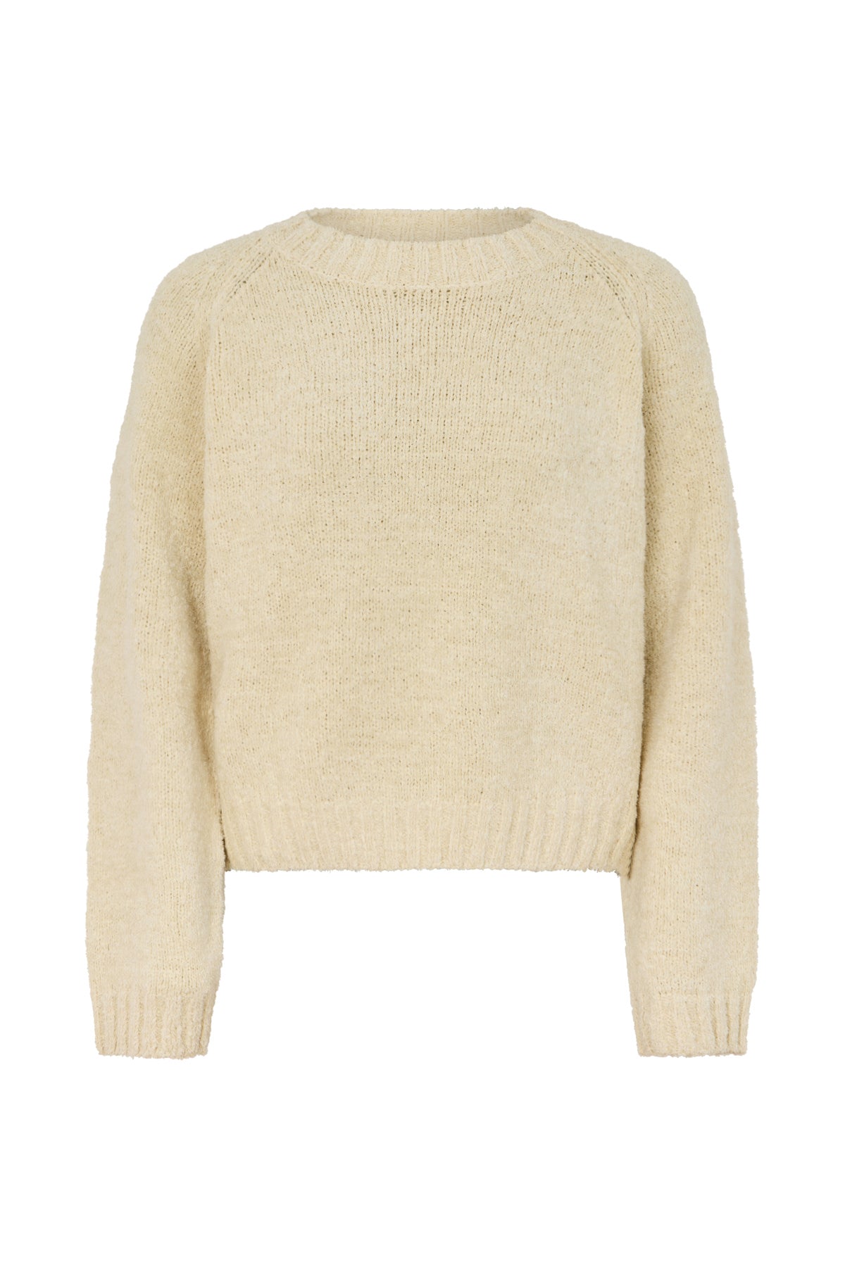 Regitze - Towelling knit small boxy top I Sand 4 - Rabens Saloner - DK