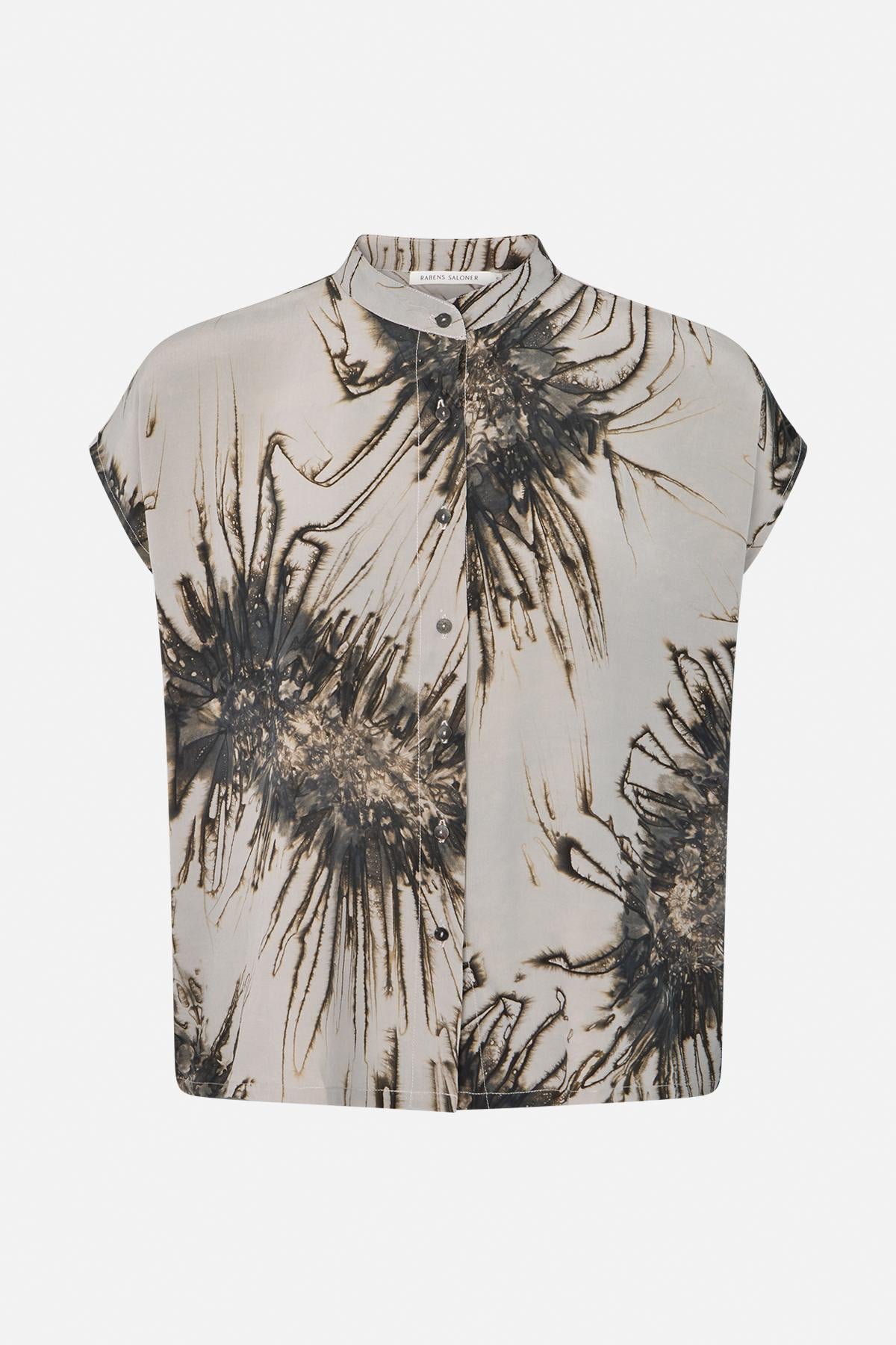 Heva - Sea urchin button blouse I Grey combo Grey combo XS 1 - Rabens Saloner - DK