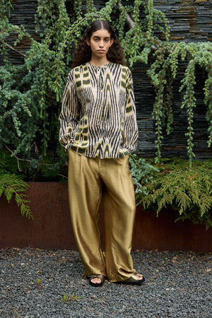 Sibyl - Ikat voile shirt I Forest pink sand Forest pink sand XS 6 - Rabens Saloner - DK