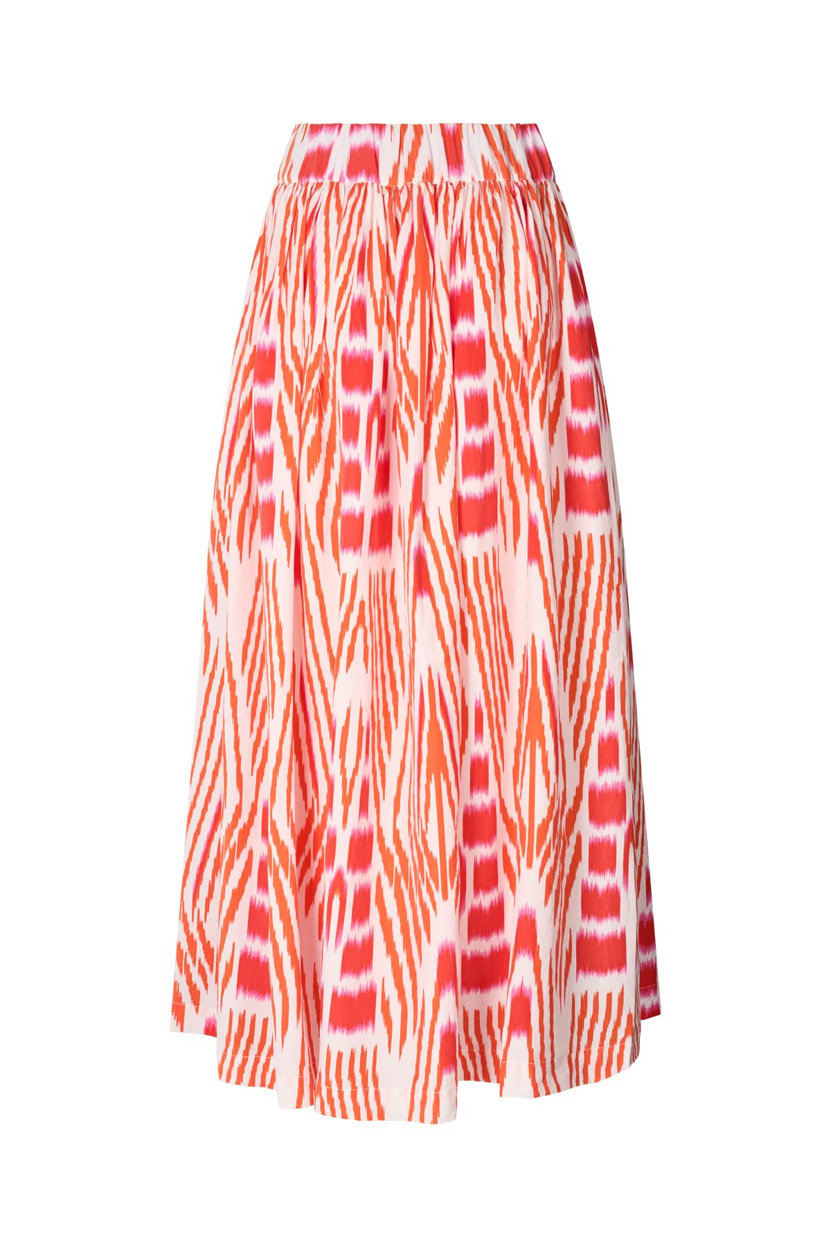 Almas - Ikat full skirt I Mandarin pink ivory 9 - Rabens Saloner - DK