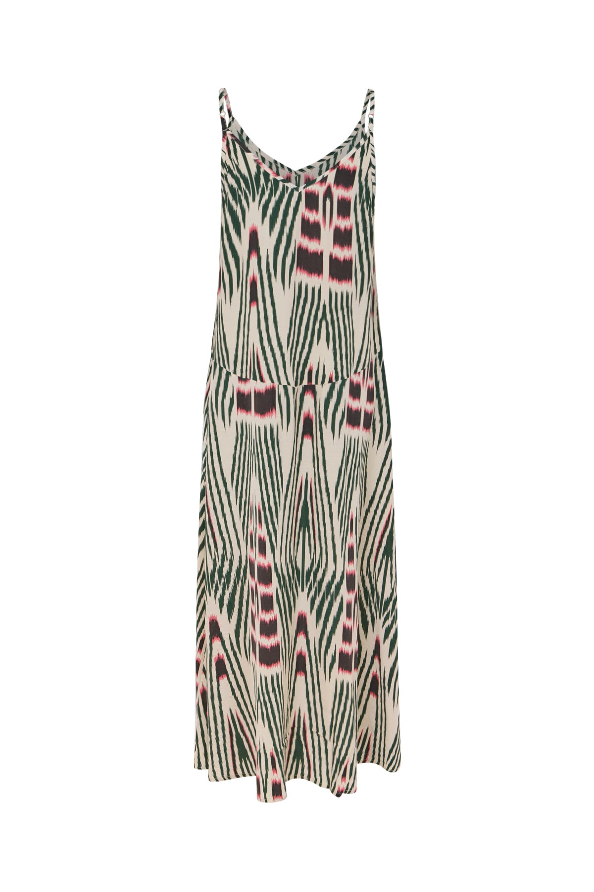 Annebeth - Ikat V-dress I Forest pink sand 2 - Rabens Saloner - DK