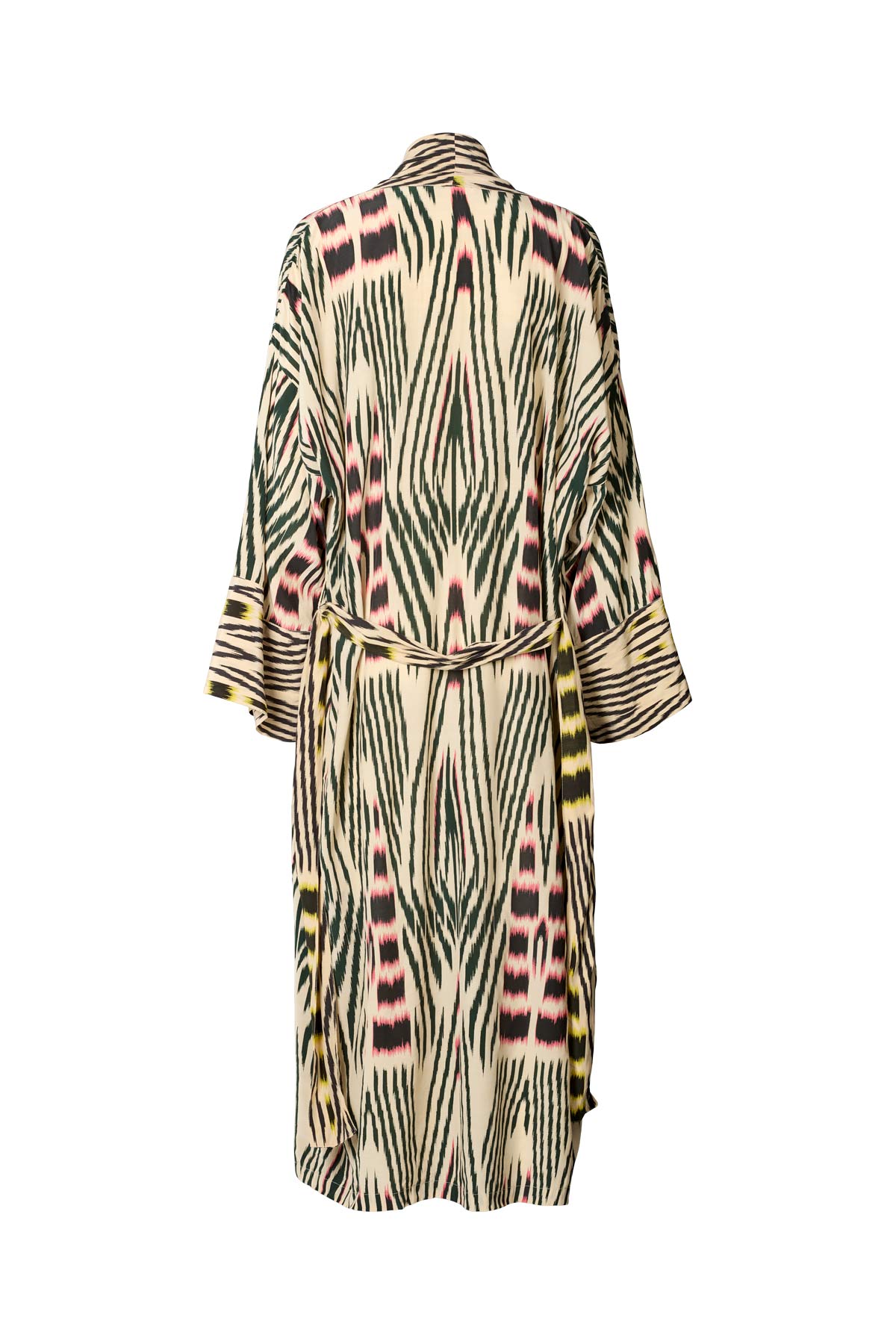 Sunita - Ikat combo robe dress I Forest pink sand & citrus combo 13 - Rabens Saloner - DK