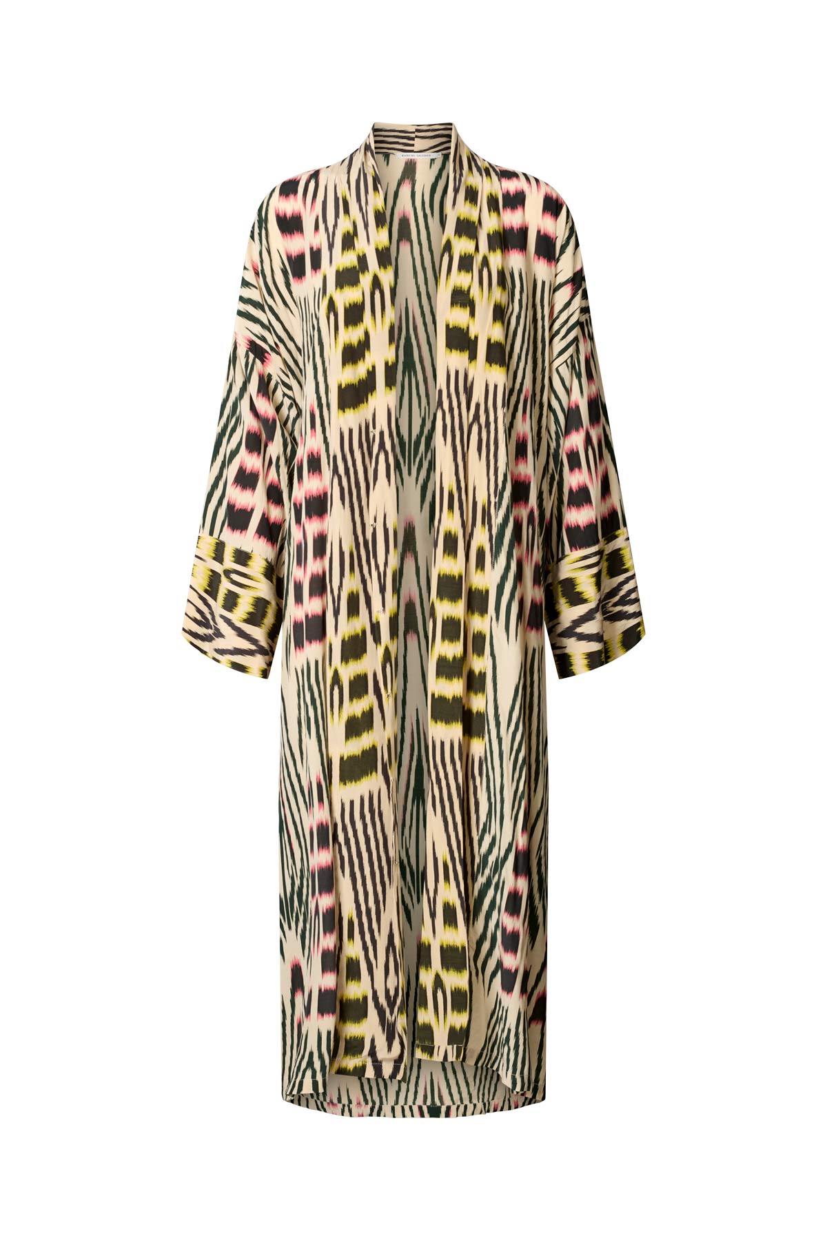 Sunita - Ikat combo robe dress I Forest pink sand & citrus combo Forest pink sand & citrus combo XS/S 12 - Rabens Saloner - DK