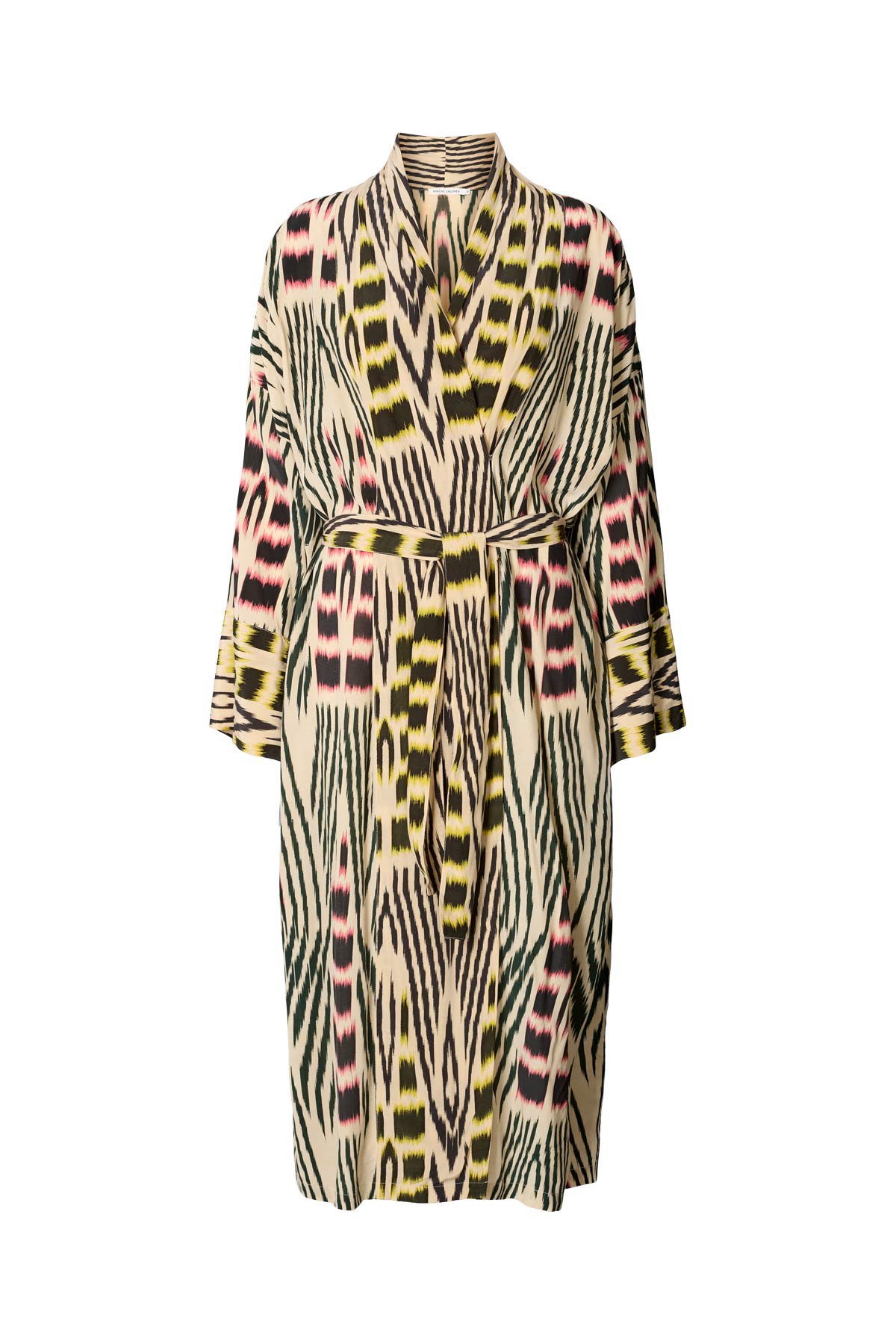 Sunita - Ikat combo robe dress I Forest pink sand & citrus combo 11 - Rabens Saloner - DK