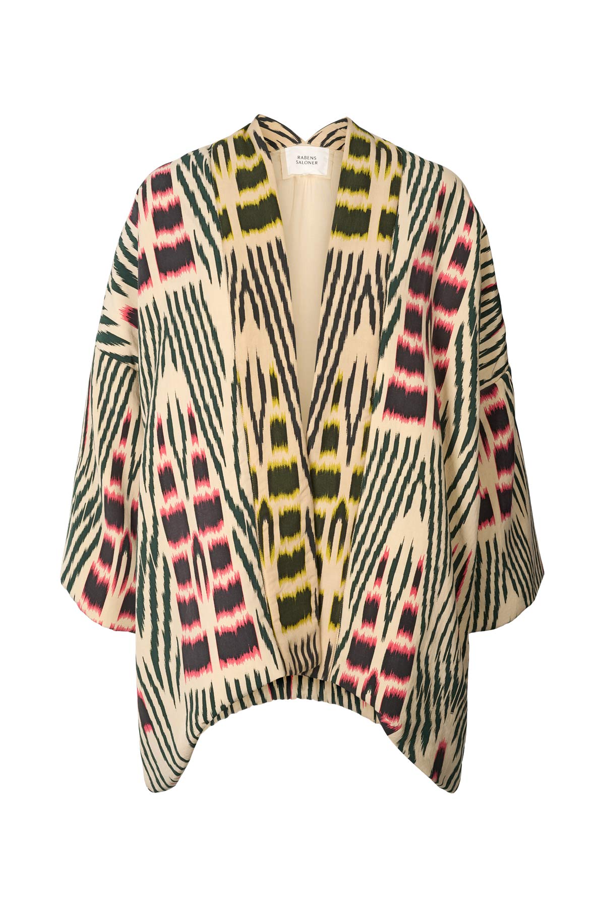 Abba - Ikat combo padded kimono I Forest pink sand & citrus combo 5 - Rabens Saloner - DK