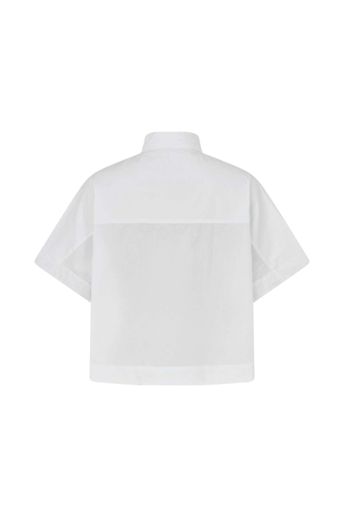 Berte - Poplin curved hem shirt I White 10 - Rabens Saloner - DK