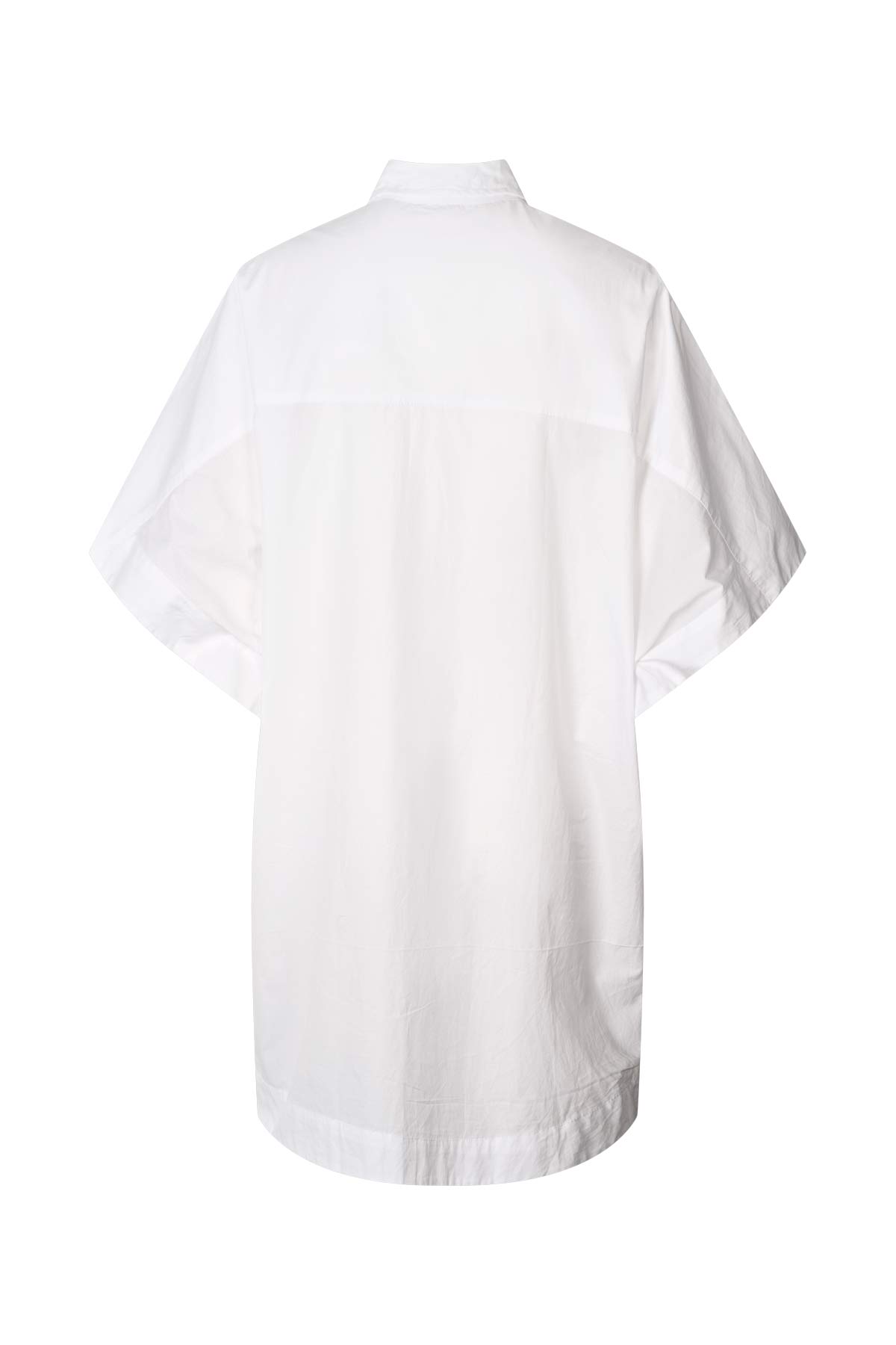 Berta - Poplin curved hem shirt dress I White 2 - Rabens Saloner - DK