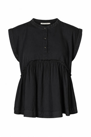 Deona - Cotton blouse I Black Black XS 1 - Rabens Saloner - DK