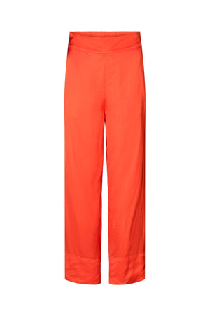 Alisa - Contrast lace wide leg pants I Deep mandarin Deep mandarin XS 5 - Rabens Saloner - DK