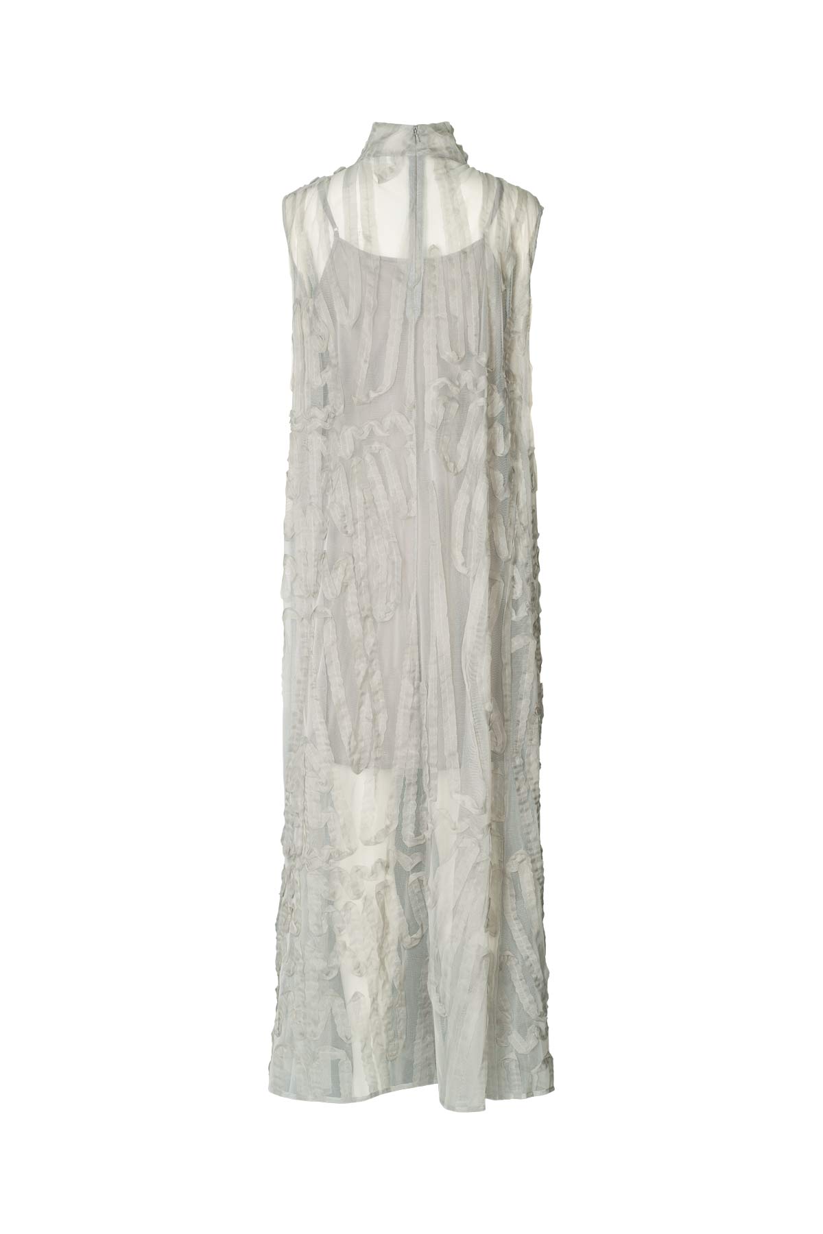Allison - Splash netting long dress I Silver grey 6 - Rabens Saloner - DK