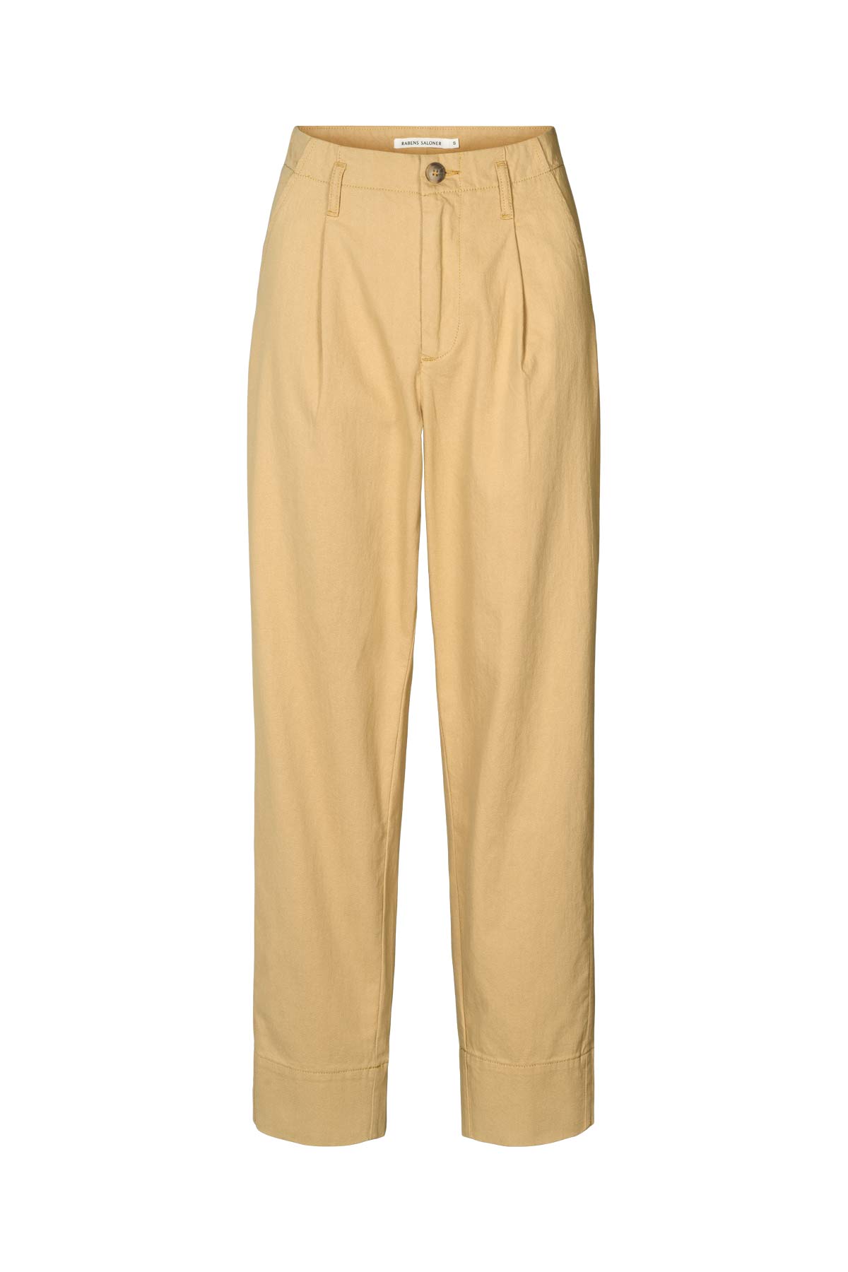 Raina - Texture canvas pleat pants I Sand Sand XS 1 - Rabens Saloner - DK