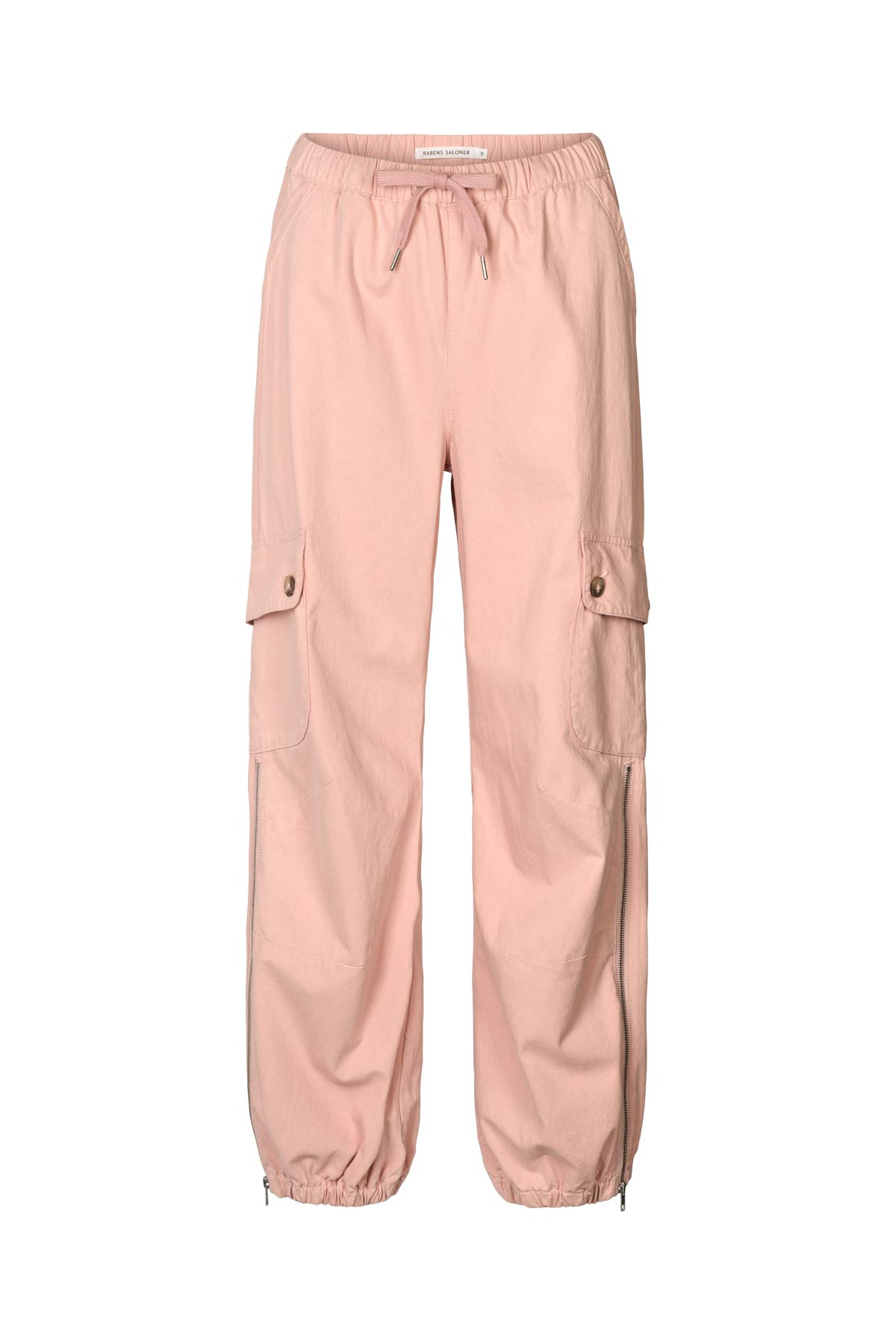Justa - Texture canvas pants with zip I Soft rose Soft rose XS 4 - Rabens Saloner - DK