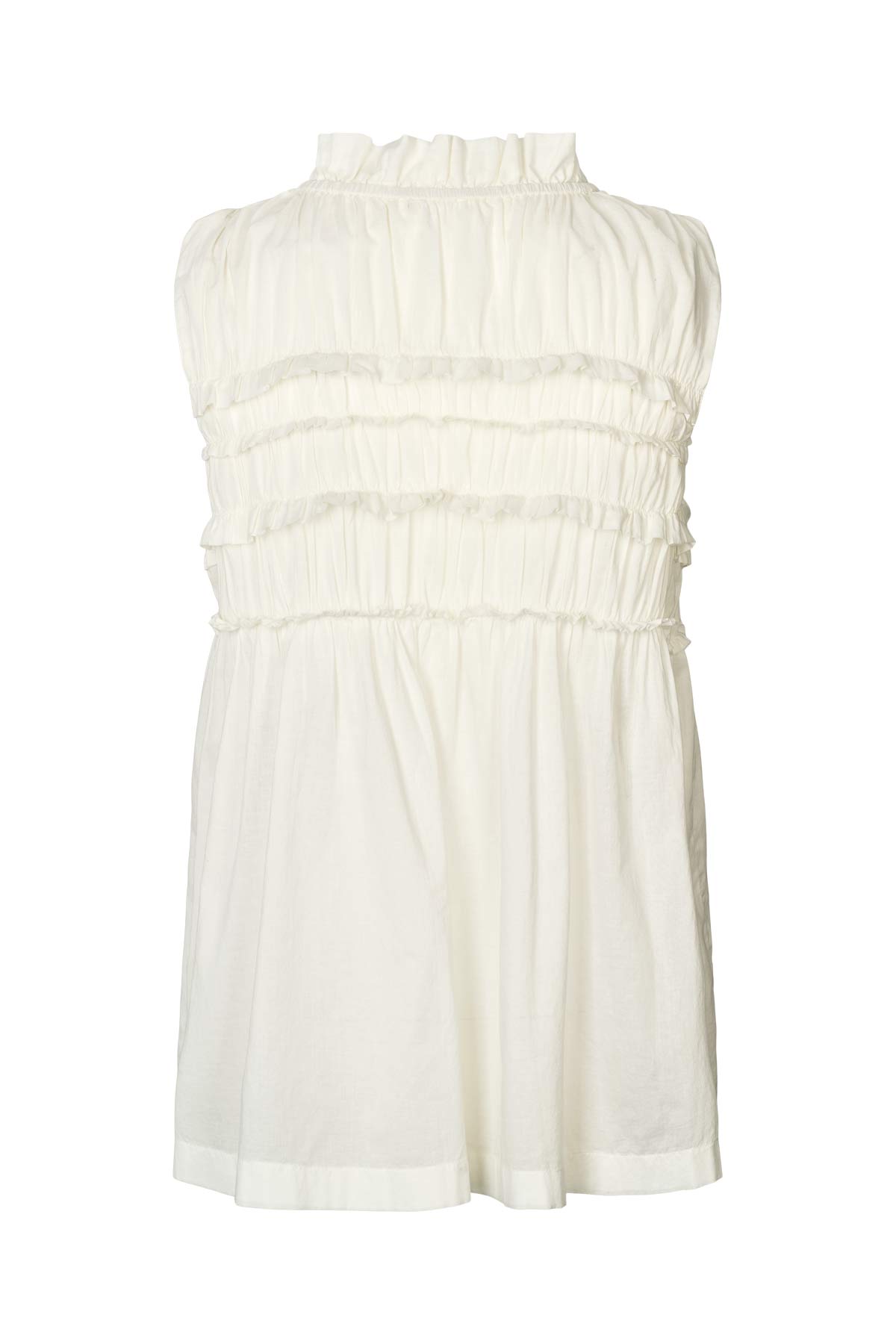 Pia - Voile frill halter top I Chalk 5 - Rabens Saloner - DK