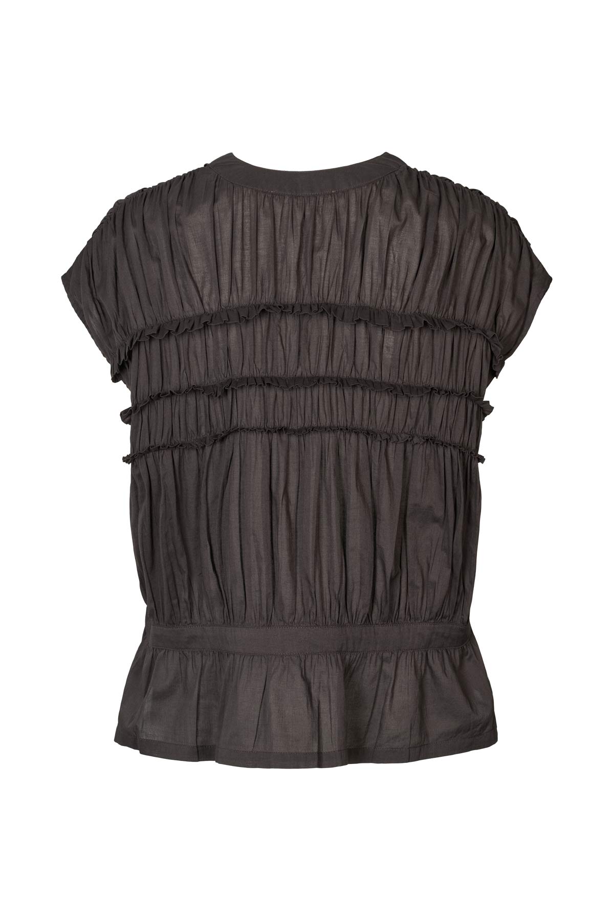 Elenor - Voile frill top I Liquorice 5 - Rabens Saloner - DK