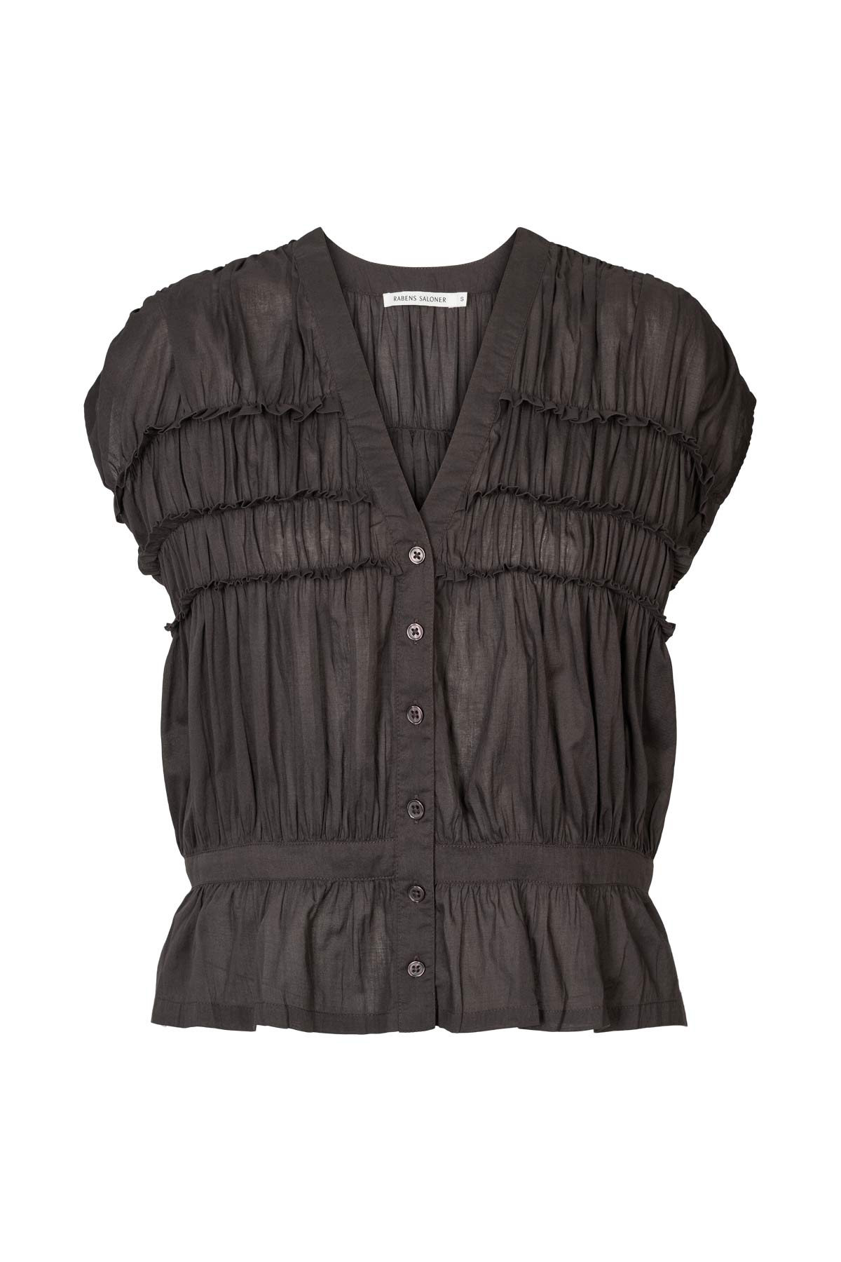 Elenor - Voile frill top I Liquorice Liquorice XS 4 - Rabens Saloner - DK