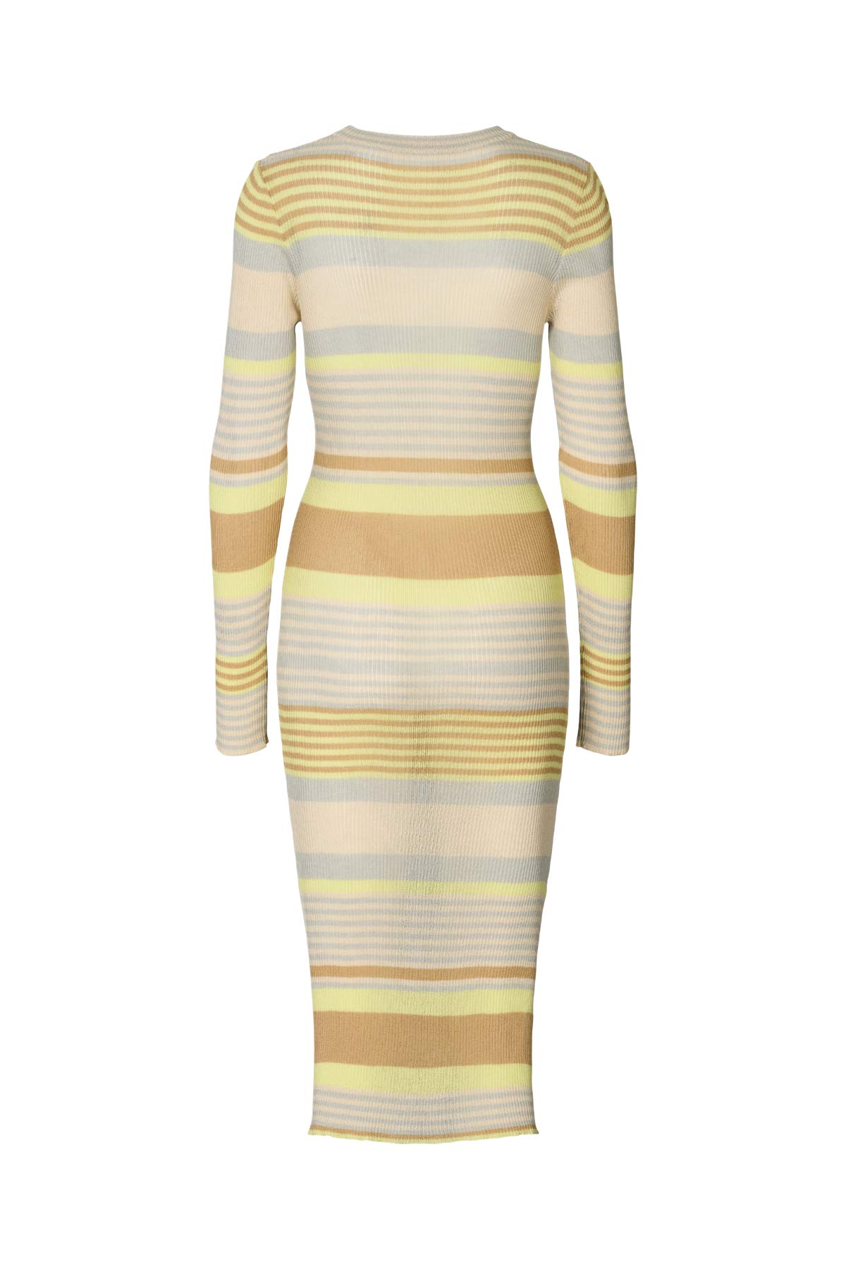 Inua - Ribbed stripes knit dress I Soft lime stripe 5 - Rabens Saloner - DK