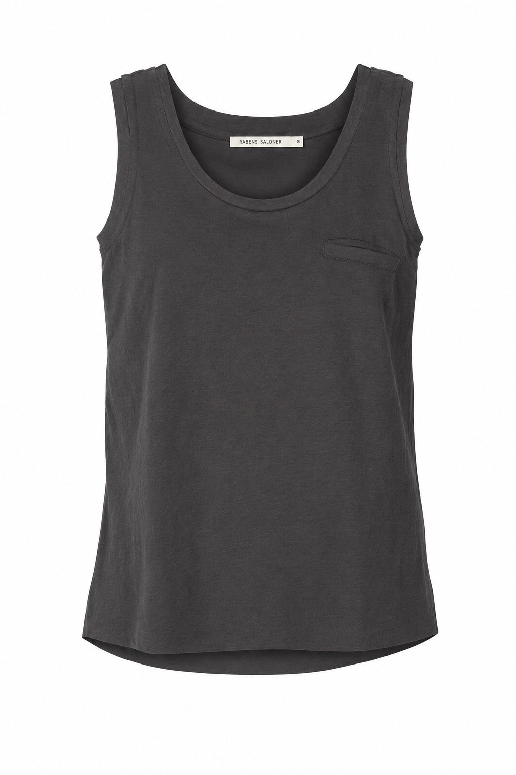 Abbi - Vintage jersey pocket tank top I Faded black Faded black XS 1 - Rabens Saloner - DK