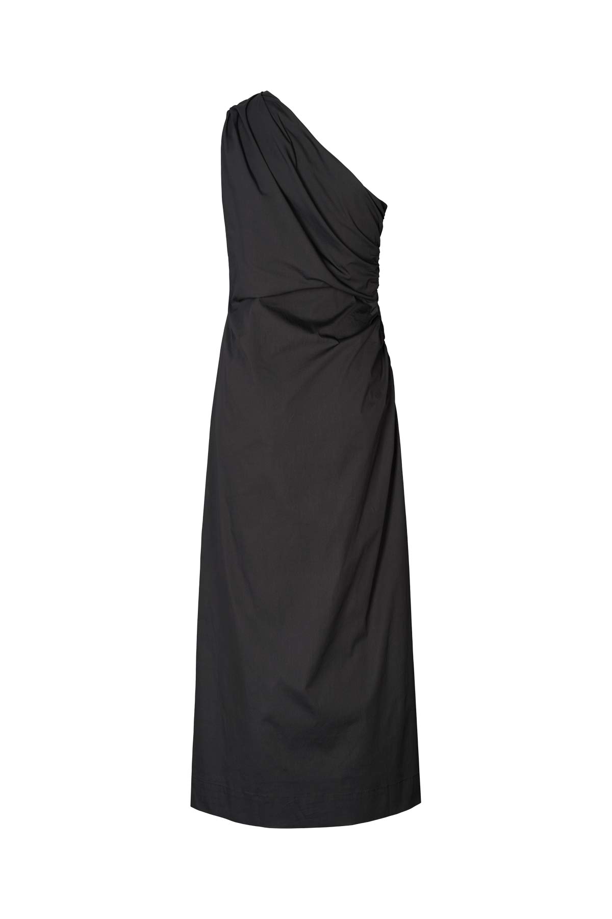 Aryana - Papery one shoulder long dress I Black 8 - Rabens Saloner - DK