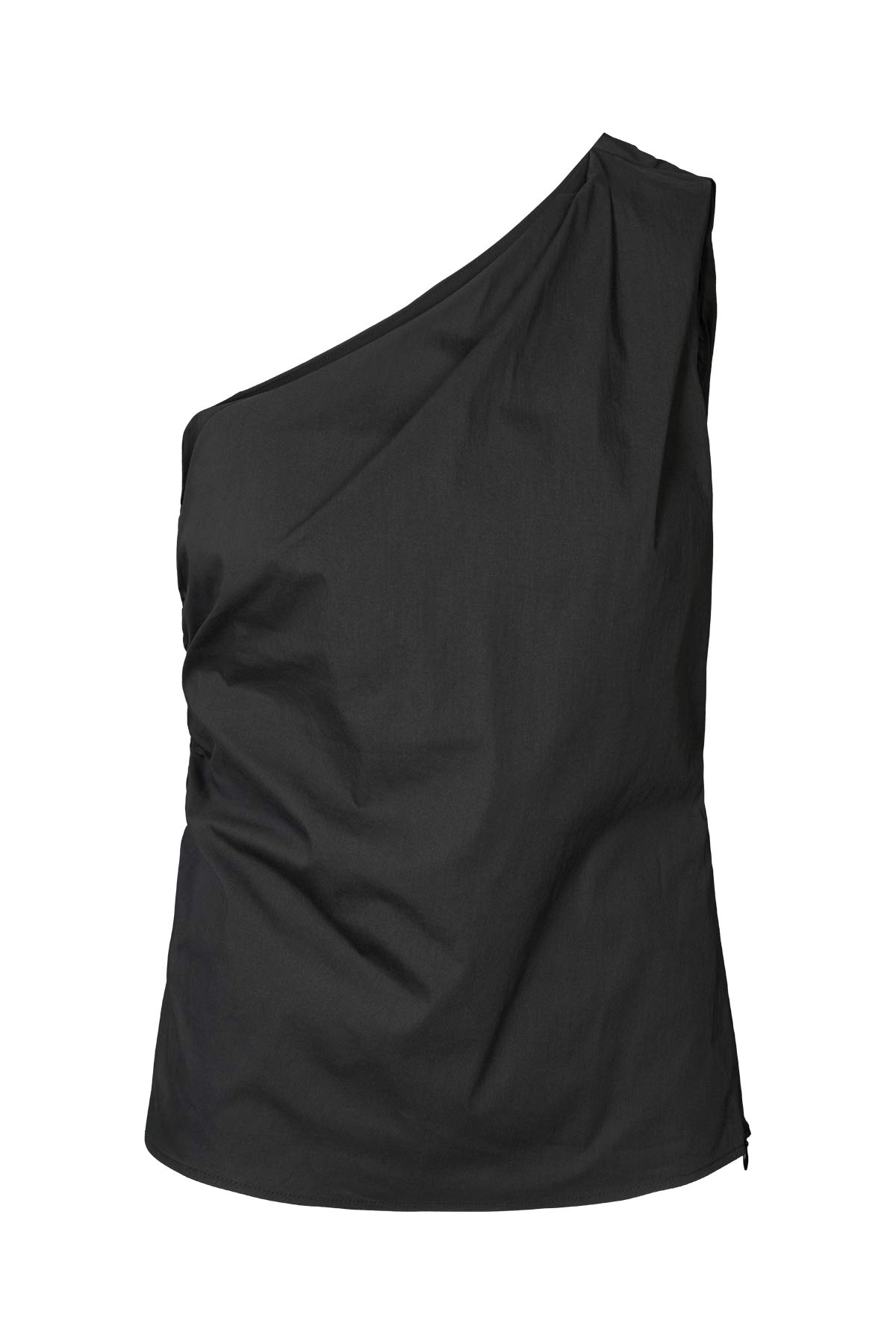 Mirha - Papery one shoulder top I Black 4 - Rabens Saloner - DK