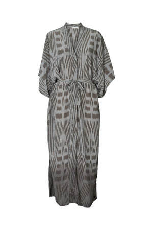 Alesandra - Ombre ikat kimono dress I Asphalt combo Asphalt combo O/S 8 - Rabens Saloner - DK