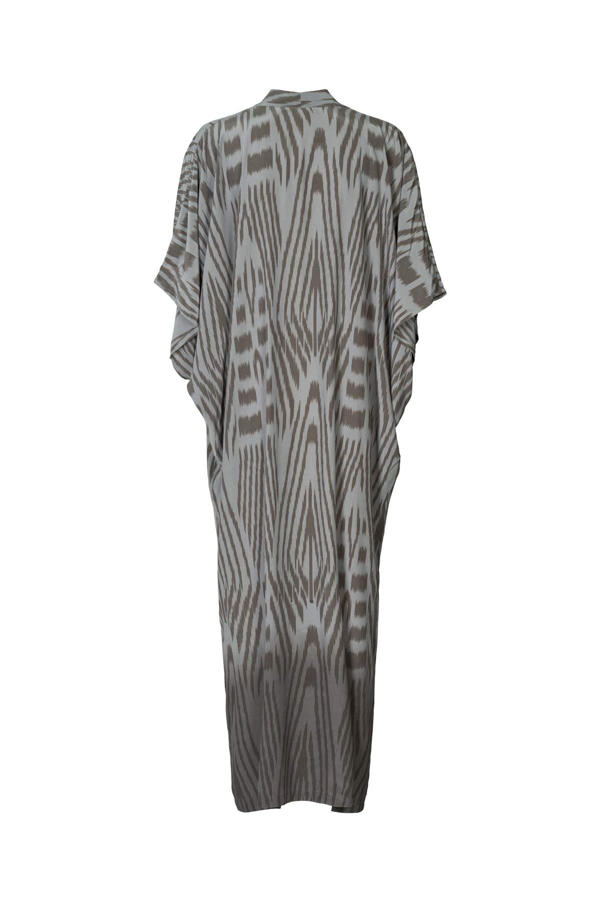 Alesandra - Ombre ikat kimono dress I Asphalt combo 11 - Rabens Saloner - DK