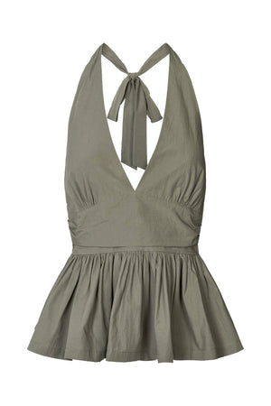 Izma - Poplin halter top I Asphalt Asphalt XS 5 - Rabens Saloner - DK