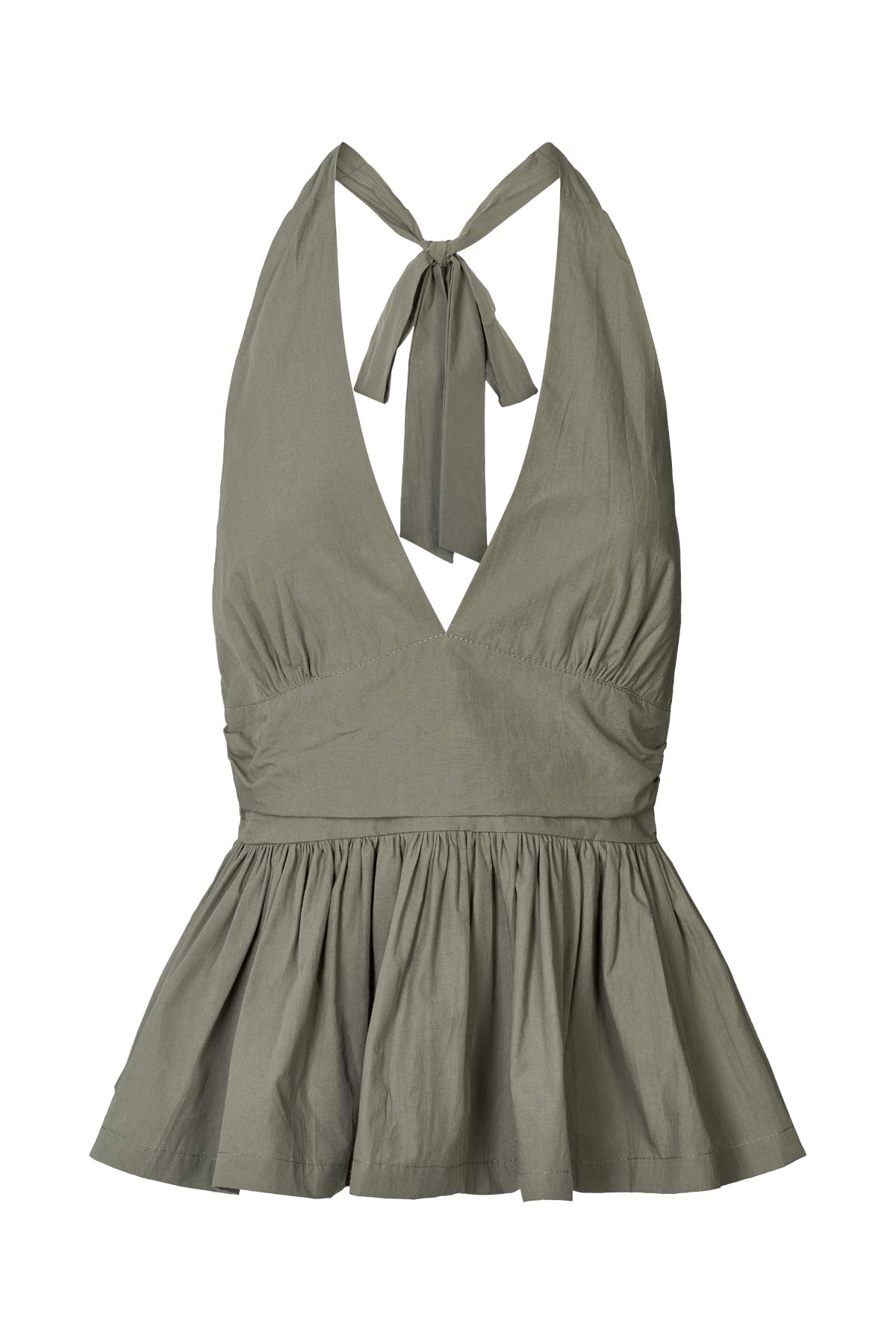 Izma - Poplin halter top I Asphalt Asphalt XS 5 - Rabens Saloner - DK