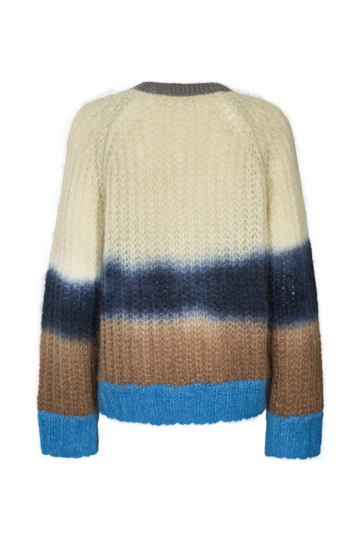 Jasmin - Faded knit boxy sweater I Blue combo 5 - Rabens Saloner - DK