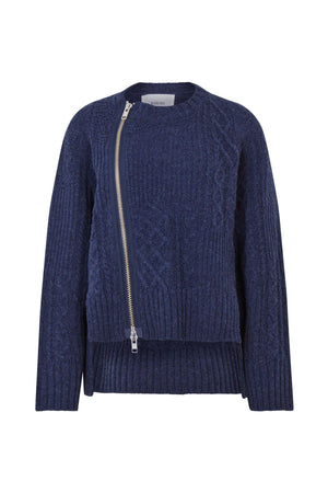 Luka - Patchwork knit cardigan I Indigo Indigo XS 4 - Rabens Saloner - DK