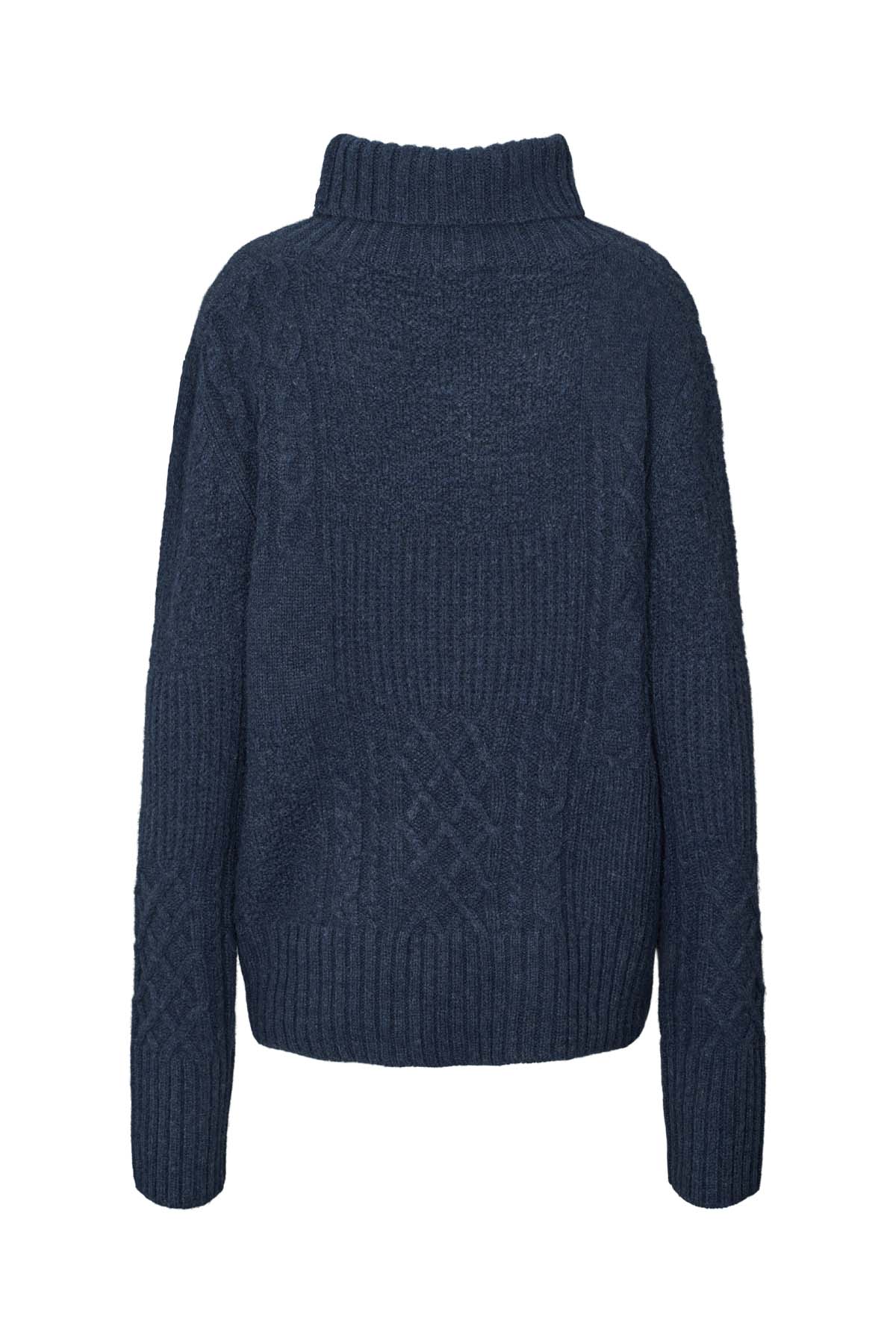 Anli - Patchwork knit sweater I Indigo 5 - Rabens Saloner - DK