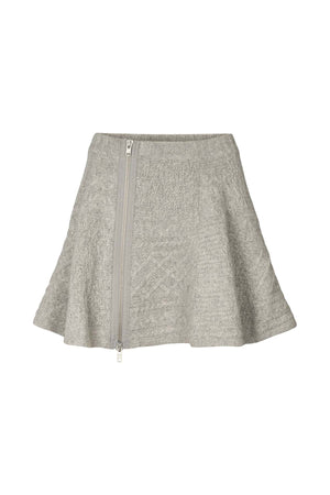 Joleen - Patchwork knit skirt I Light grey melange Light grey melange XS 1 - Rabens Saloner - DK