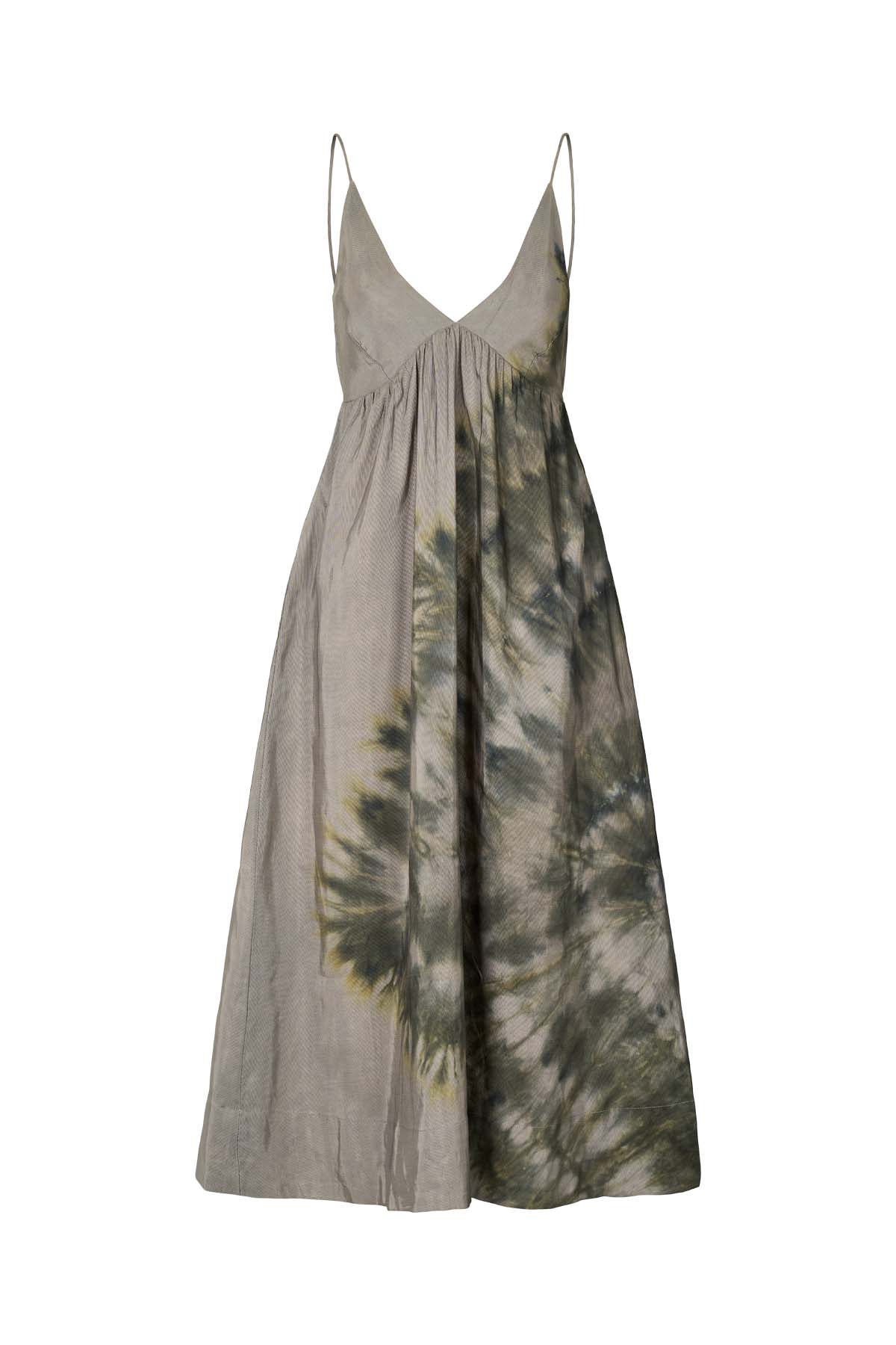 Maple - Lava v-front dress I Grey green combo 4 - Rabens Saloner - DK