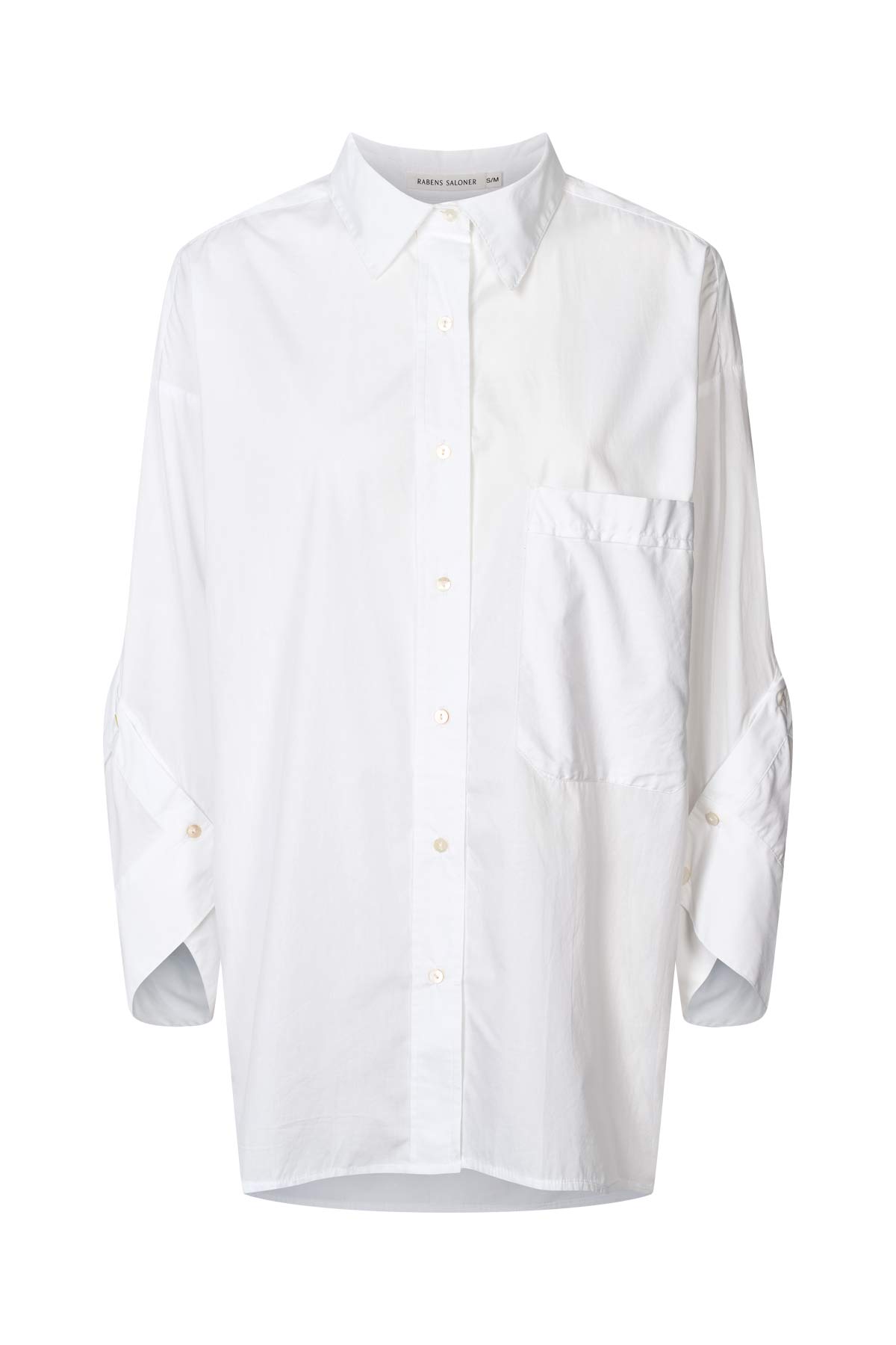 Susan - Poplin twist cuff OS shirt I White White XS/S 5 - Rabens Saloner - DK