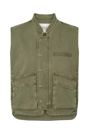 Beena - Canvas vest I Washed sage Washed sage XS/S 4 - Rabens Saloner - DK