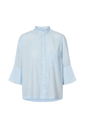 Seval - Poplin boxy shirt I Light blue Light blue XS 5 - Rabens Saloner - DK